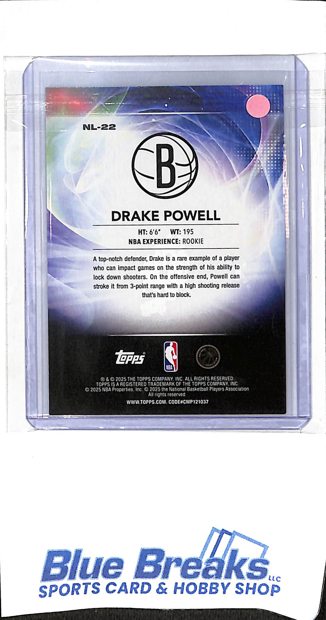 2025 Topps - No Limit - purple rainbow - Drake Powell - 077/250 - RC - #NL-22 - basketball - Nets