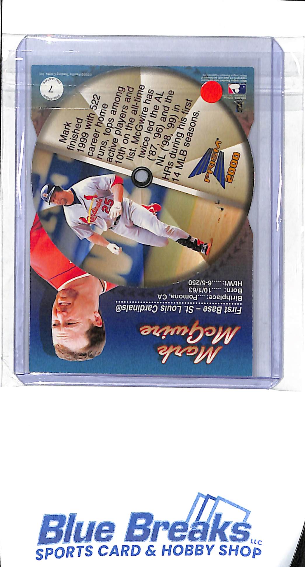 2000 Pacific - prism - Mark McGwire - Dial-A-Stats - #7 - baseball - Cardinals