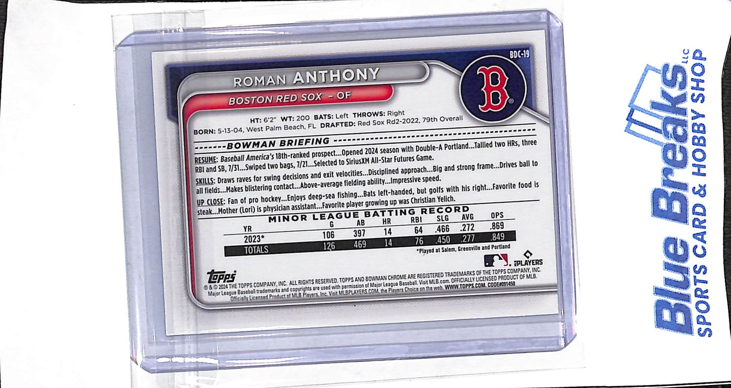 2024 Bowman Chrome - Sapphire - Roman Anthony - #BDC-19 - baseball - Red Sox
