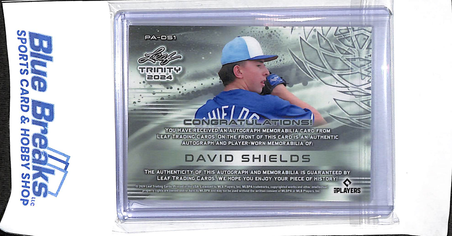 2024 Leaf - Trinity - green - David Shields - relic - auto - 8/25 - #PA-DS1 - baseball - Royals
