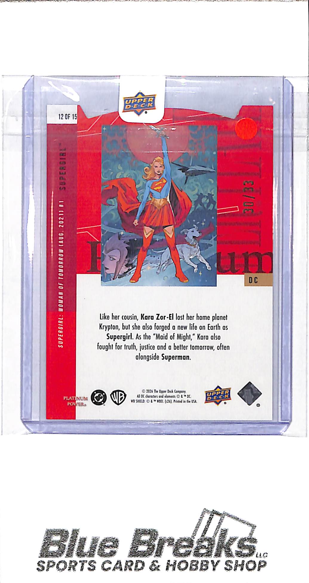 2026 Upper Deck - Platinum Power - red - Supergirl - 30/33 - #12 of 15 - entertainment - Superman