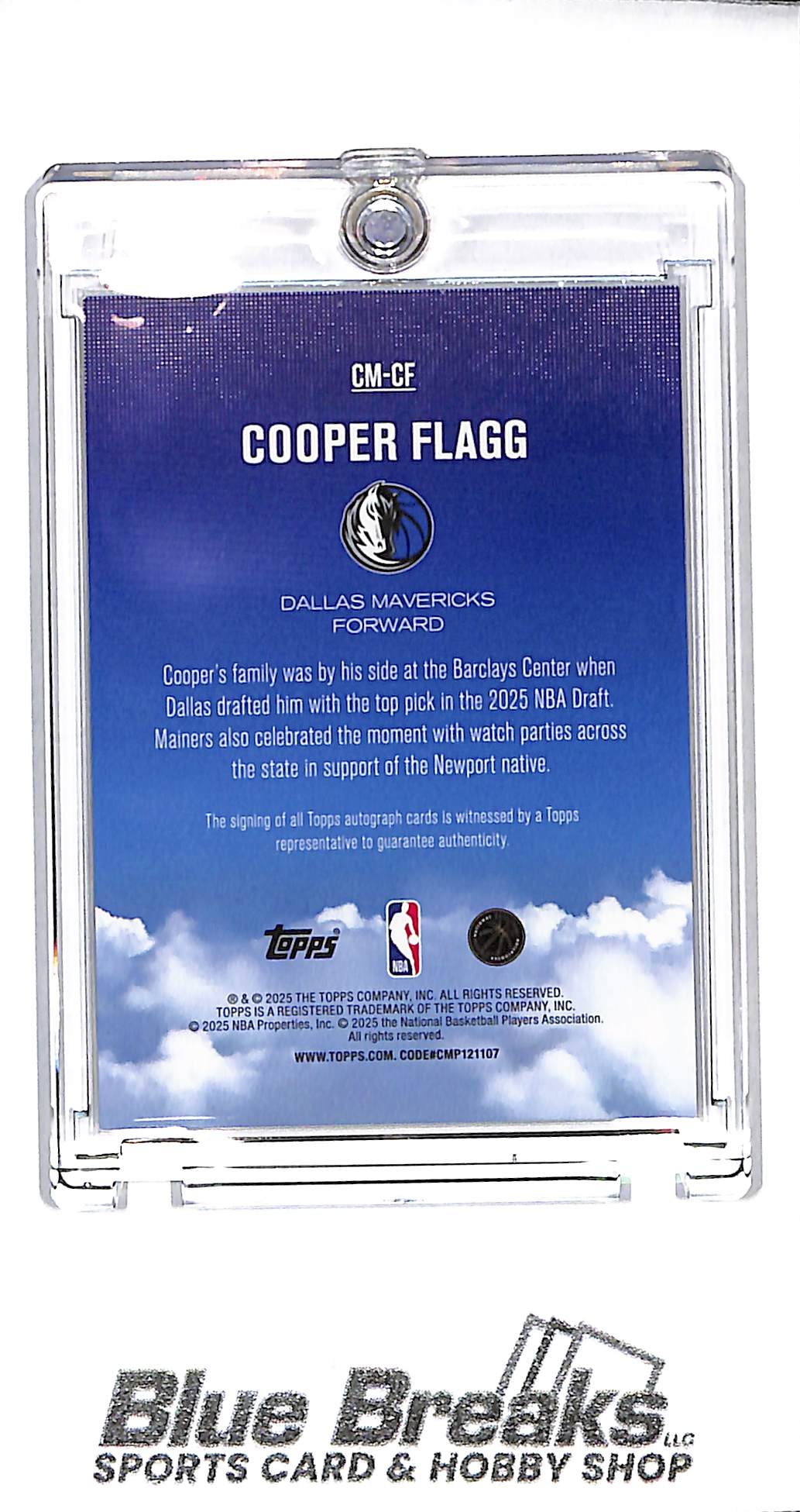 2025 Topps - Cooper Flagg - Rookie Card - Basketball - Dallas Mavericks - Contemporary Marks - Auto - # CM-CF