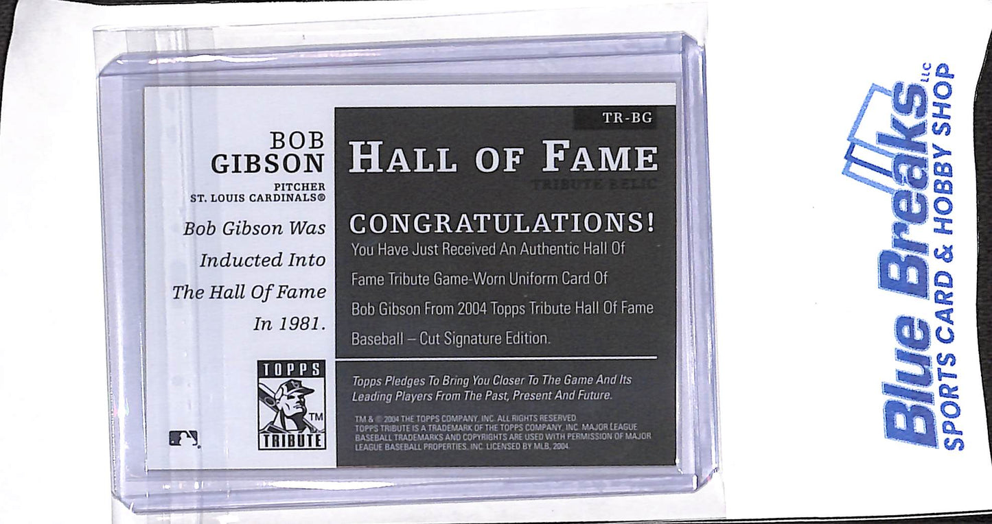 2004 Topps Tribute - Hall of Fame Tribute Relic - Bob Gibson - #TR-BG - baseball - Cardinals