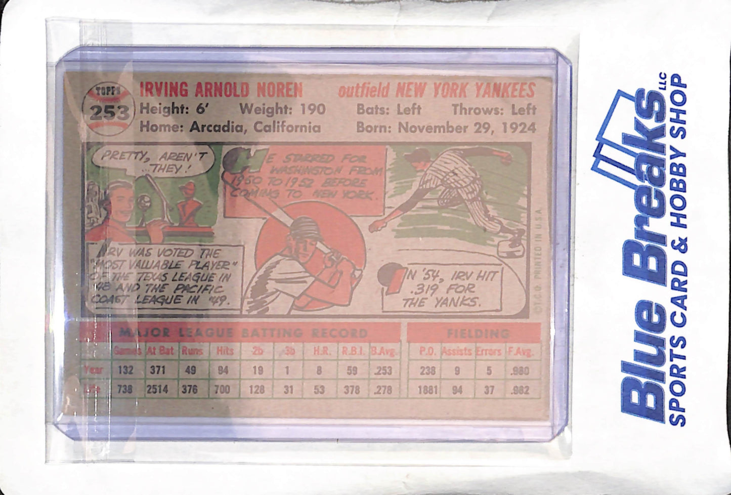 1956 Topps - Ira Noren - #253 - baseball - Yankees