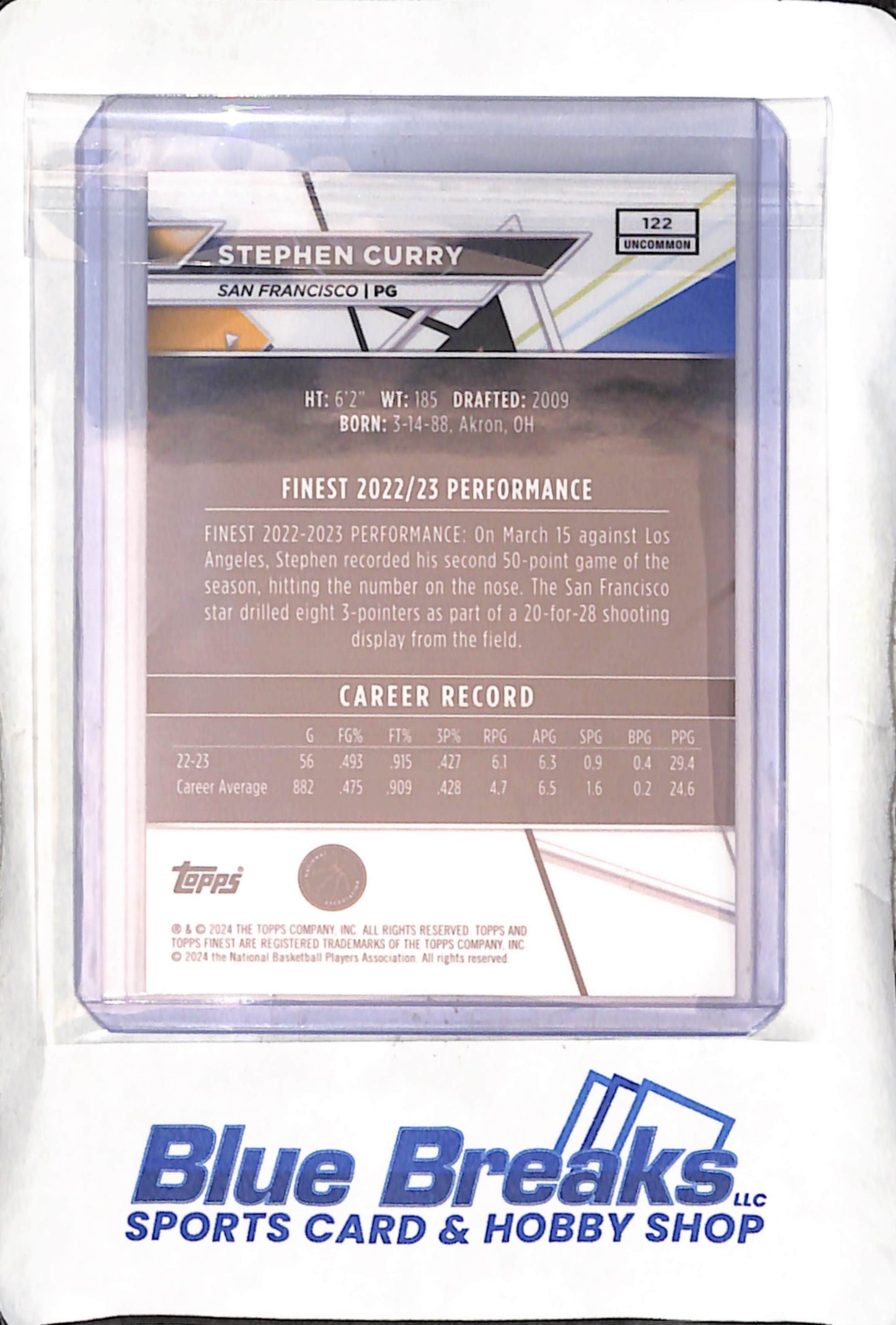 2023-24 Topps - Finest - black - Stephen Curry - uncommon - 18/20 - #122 - basketball - Warriors