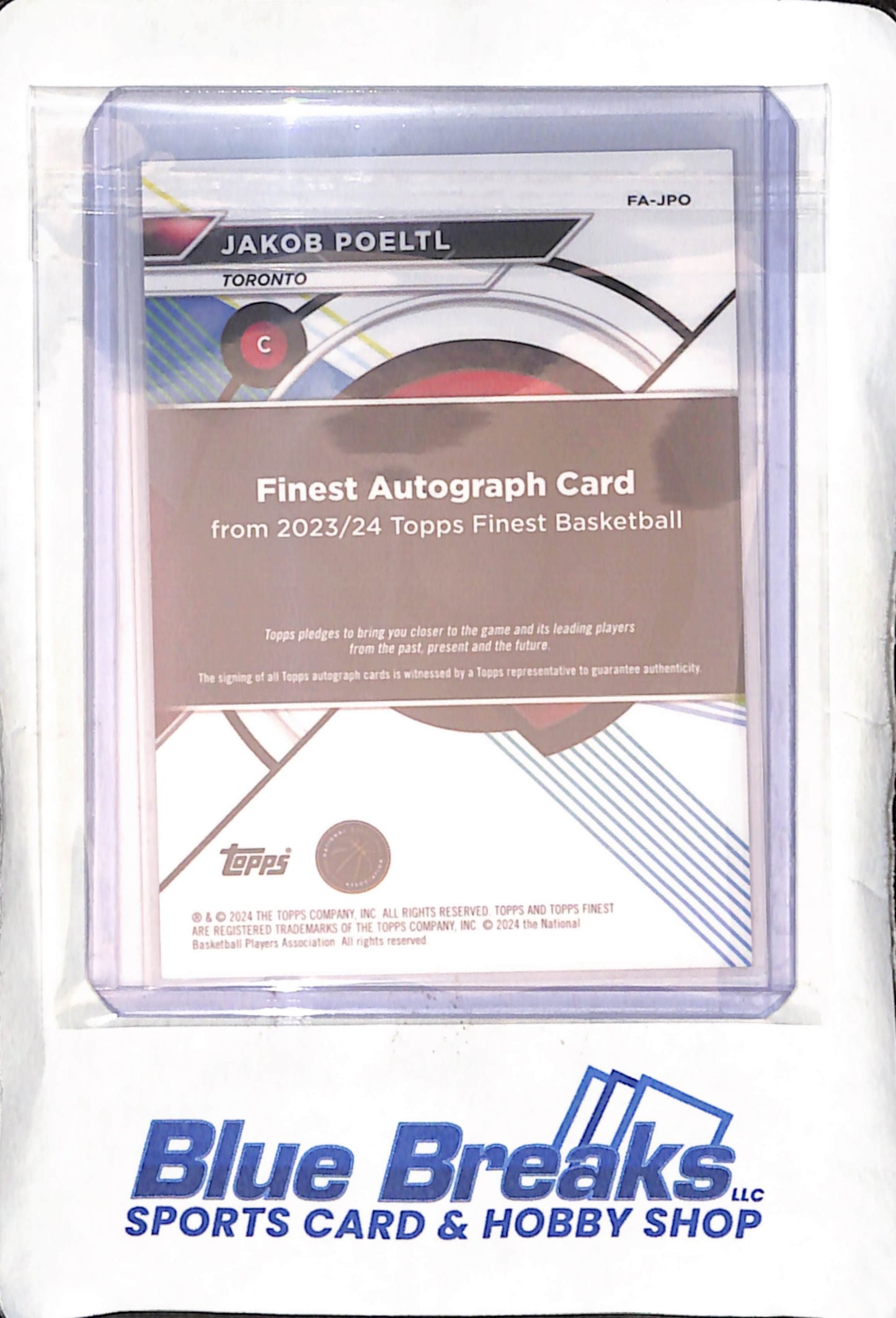 2023-24 Topps - Finest - Jakob Poeltl - auto - #FA-JPO - basketball - Raptors