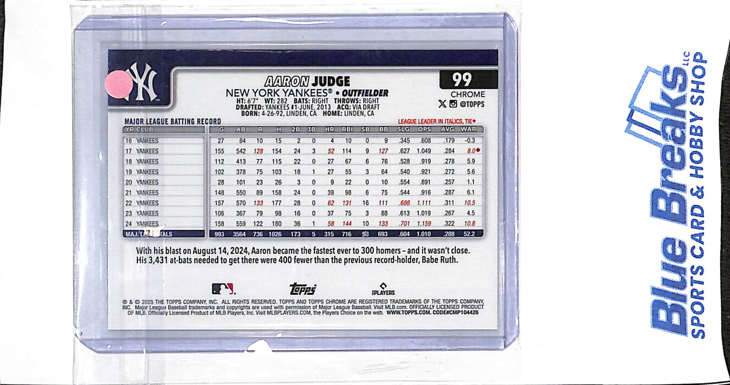 2025 Topps Chrome - Aaron Judge - #99 - baseball - Yankees