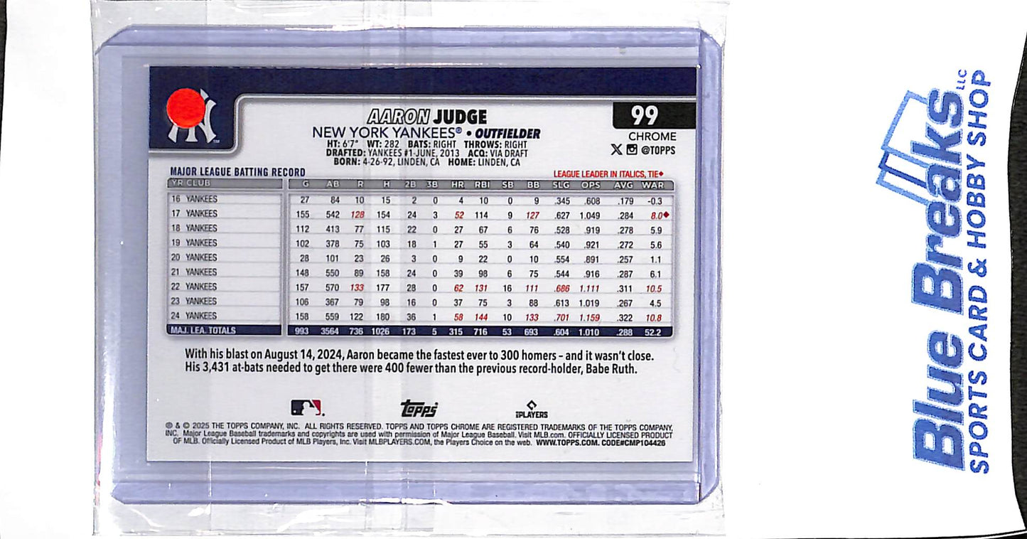 2025 Topps Chrome - Sapphire - Aaron Judge - #99 - baseball - Yankees