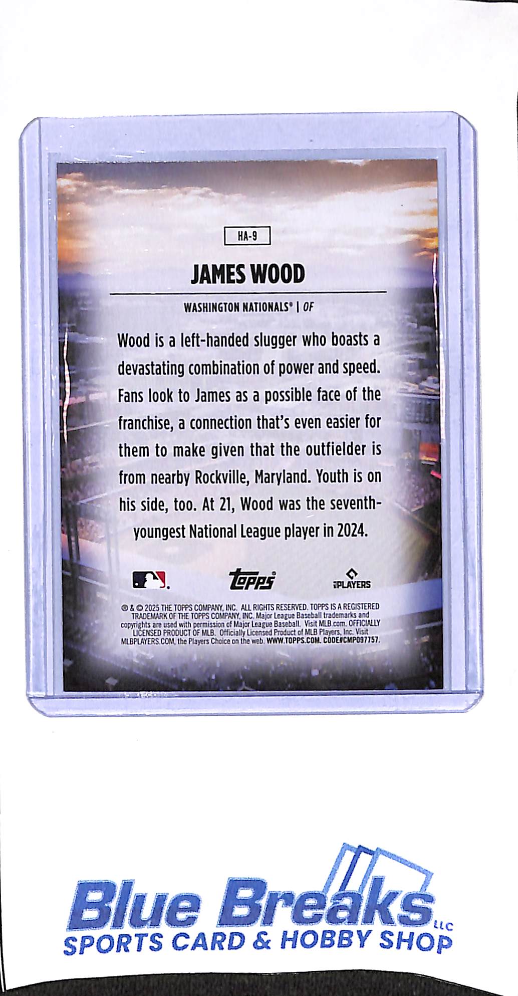 2025 Topps - Home Field Advantage - James Wood - RC - #HA-9 - baseball - Nationals