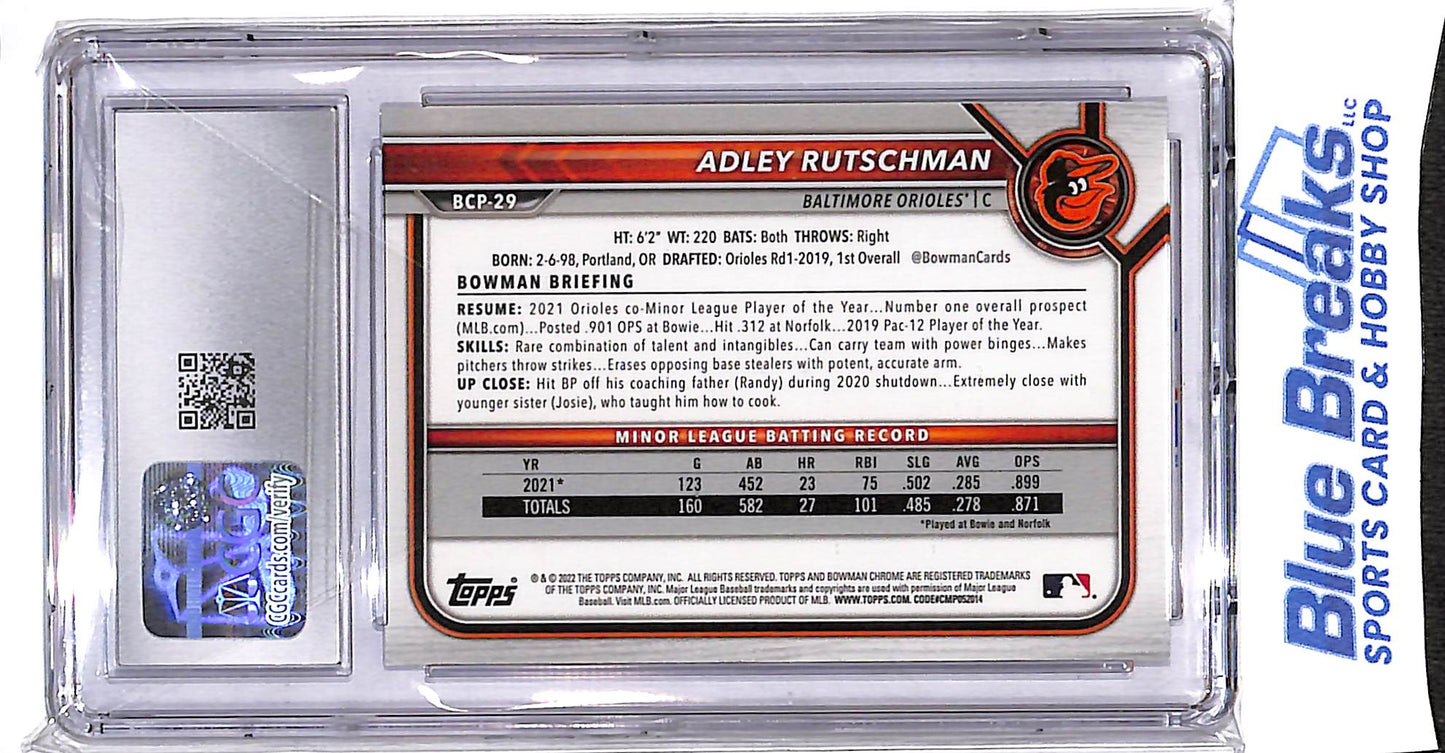 2022 Bowman - Mega Box - purple - Adley Rutschman - 031/250 - #BCP-29 - CGC 10 - baseball - Orioles