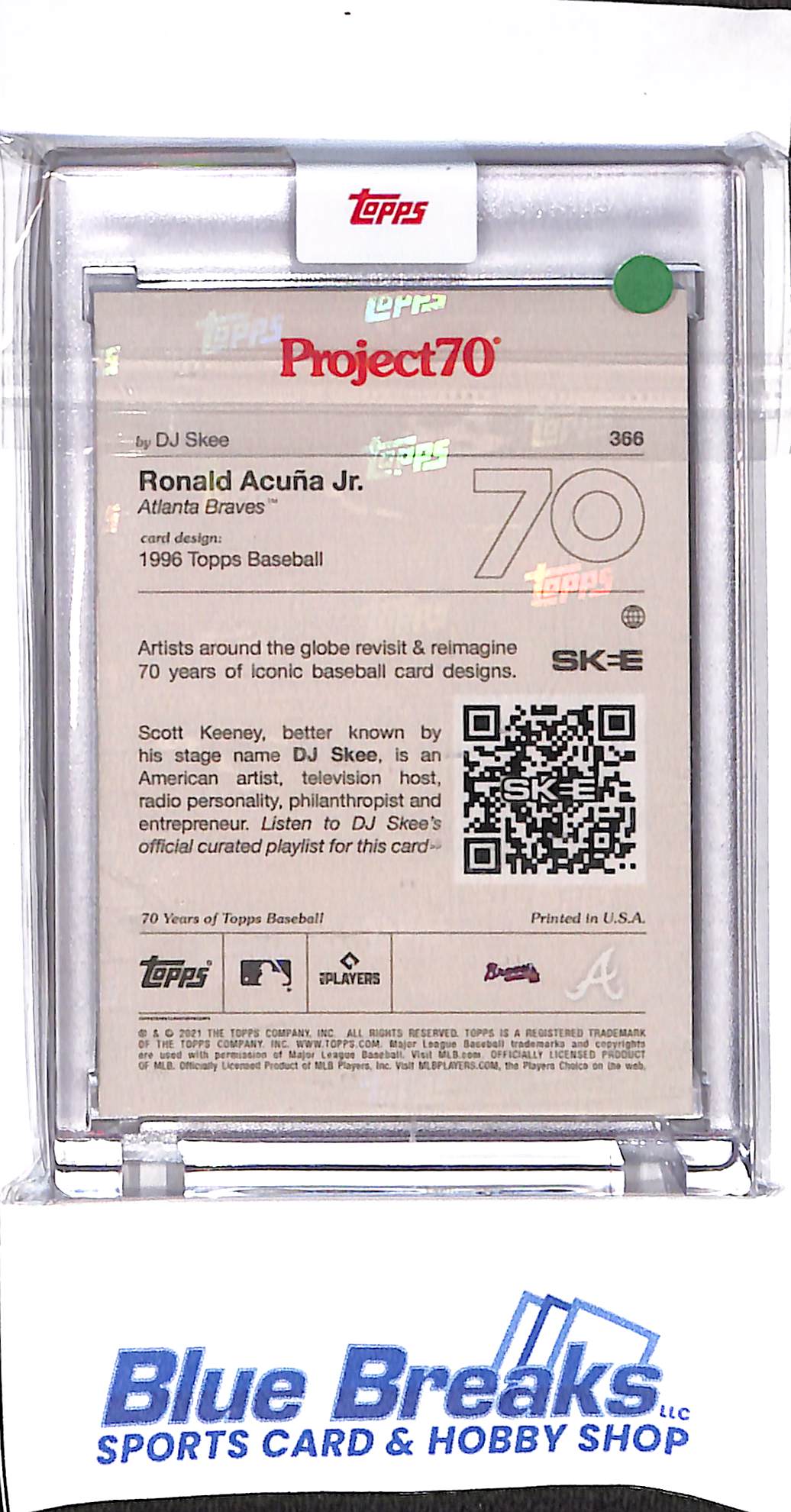 2021 Topps - Project 70 - 1996 Topps - Ronald Acuna Jr - DJ Skee - #366 - baseball - Braves