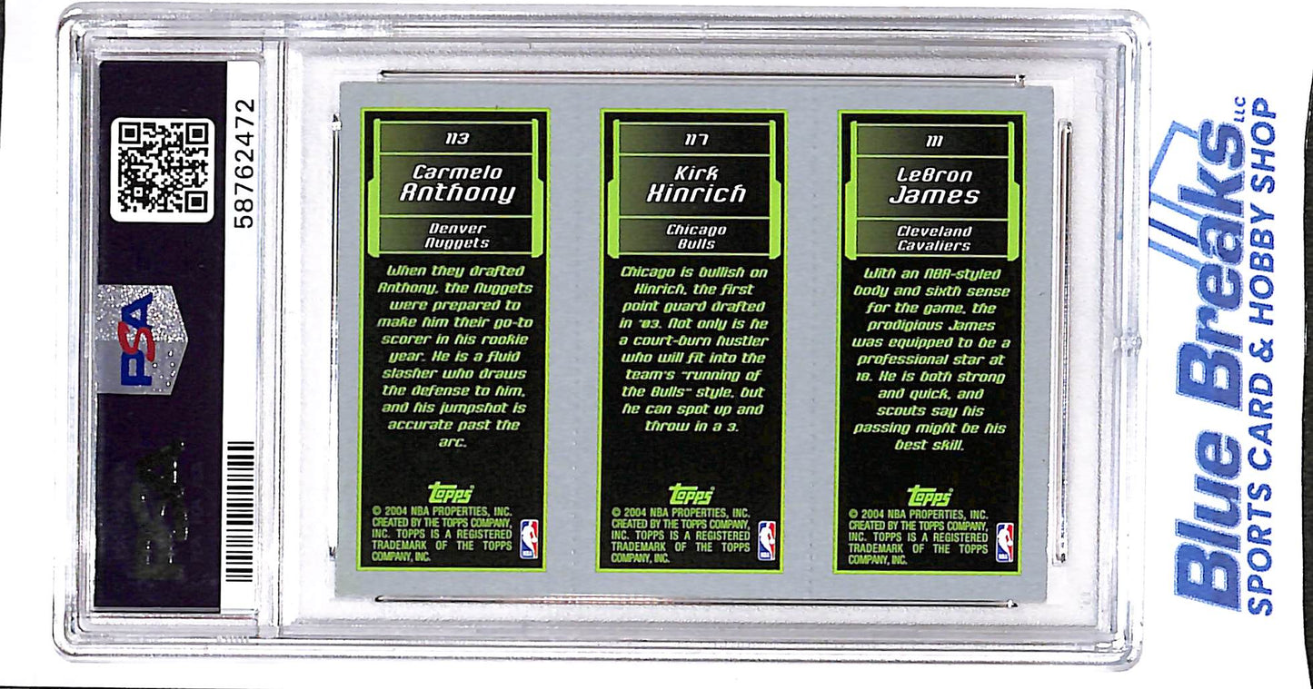 2003 Topps - Rookie Matrix - LeBron James - Kirk Hinrich - Carmelo Anthony - #111 - #113 - #117 - PSA 7 - basketball - Cavaliers - Bulls - Nuggets - drop