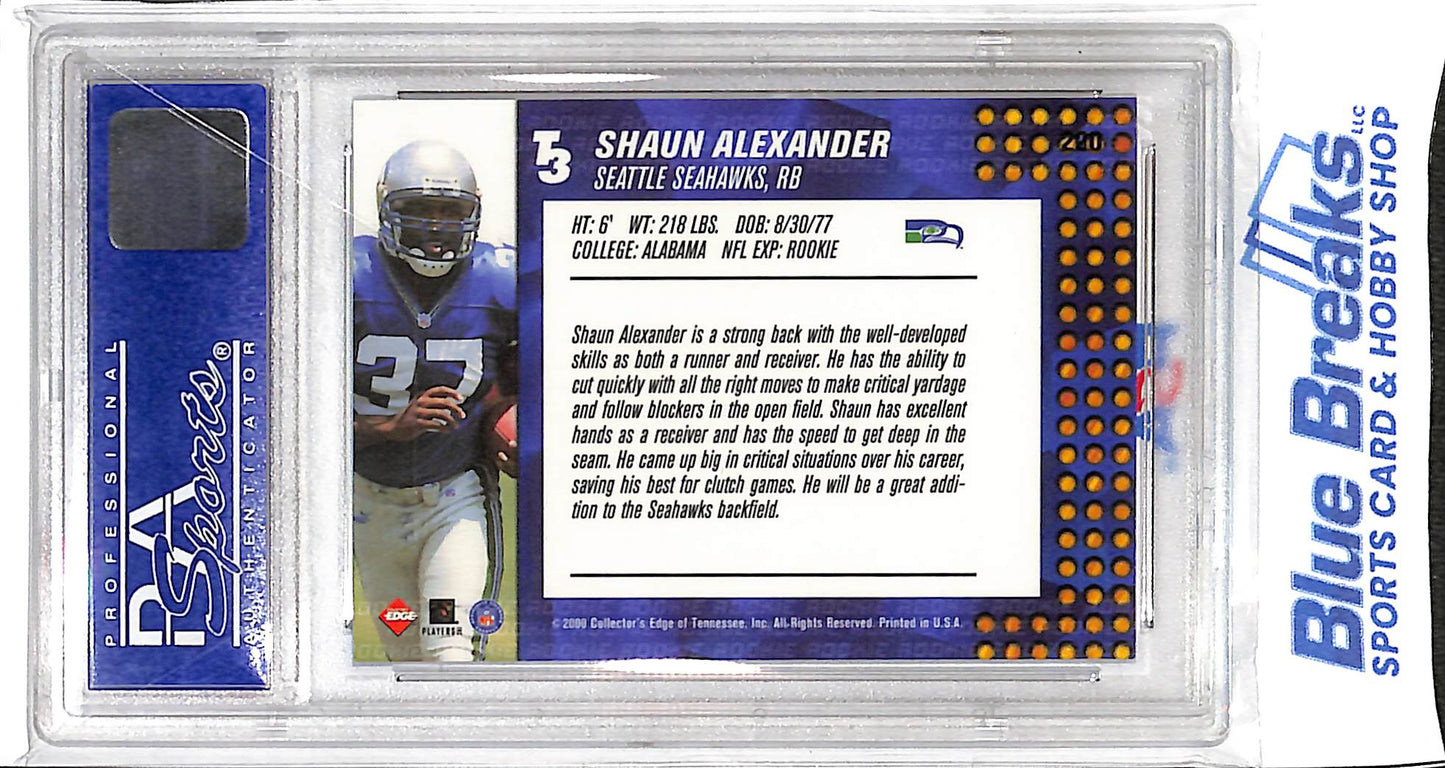 2000 Collector's Edge - T-3 Retail - Shaun Alexander - rookie - #220 - PSA 9 - football - Seahawks