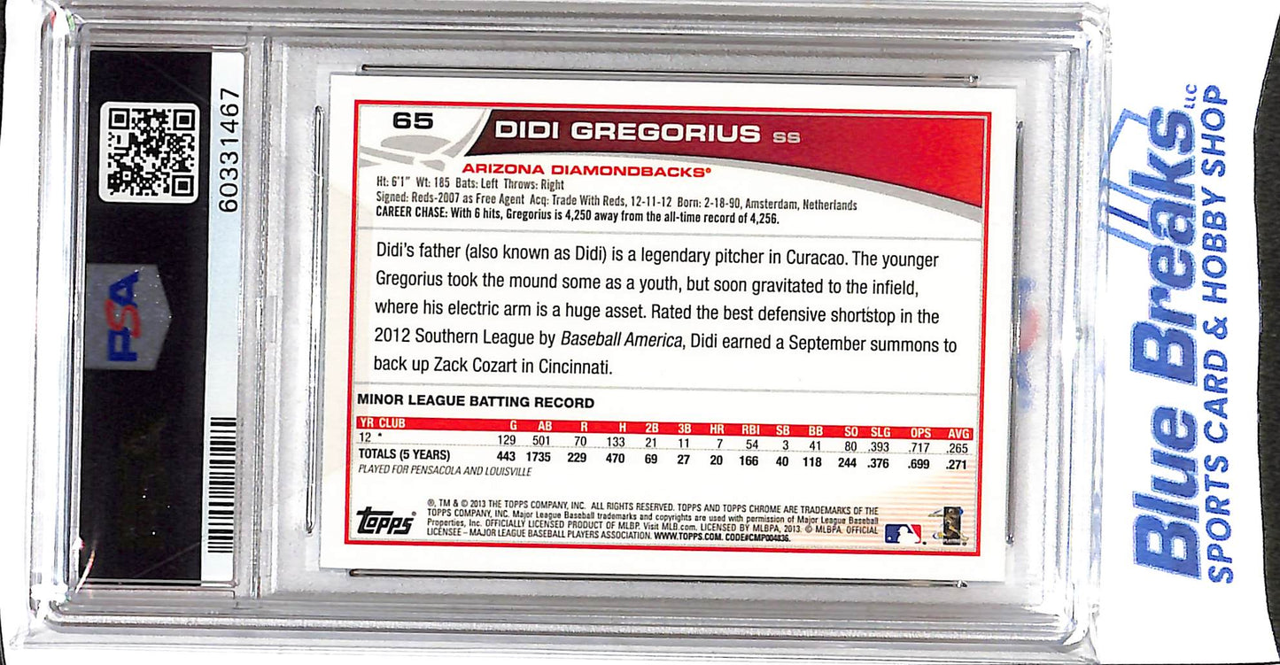 2013 Topps Chrome - Didi Gregorius - RC - #65 - PSA9 - baseball - Diamondbacks
