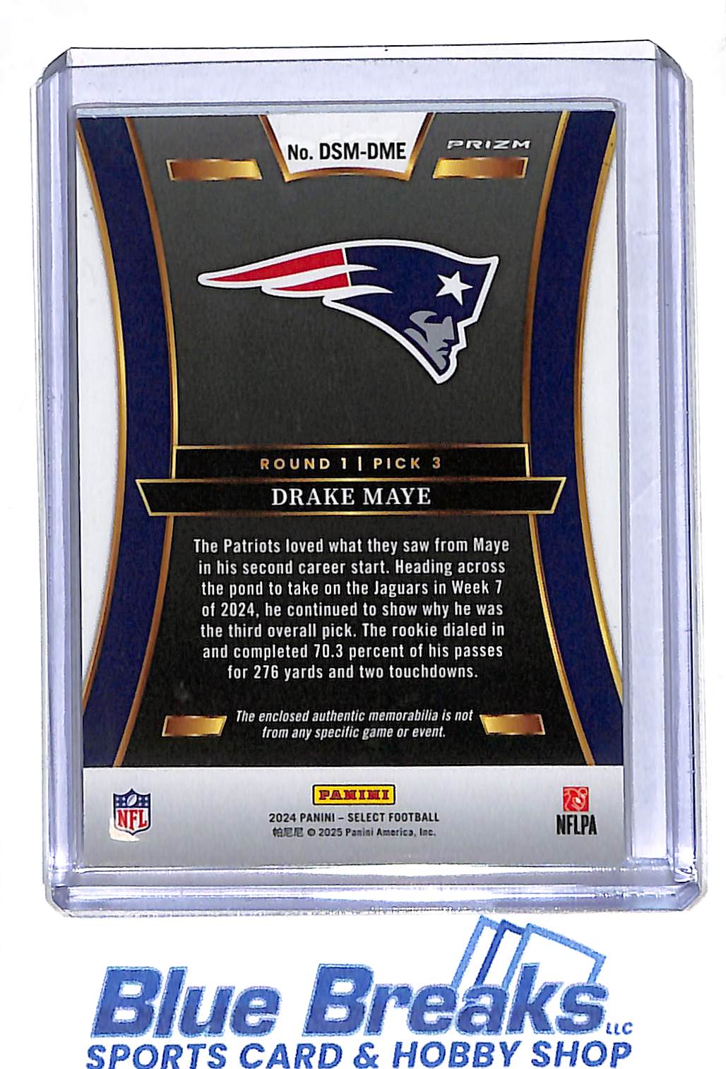 2024 Panini - Select - Draft Selections - red - Drake Maye - relic - RC - #DSM-DME - football - Patriots - drop
