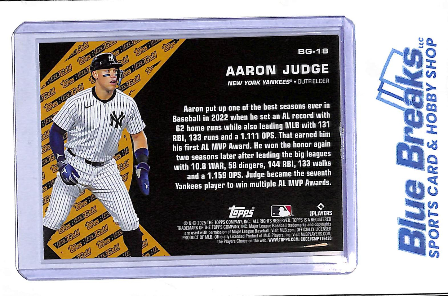2025 Topps - Black Gold - Aaron Judge - #BG-18 - Baseball - Yankees - drop