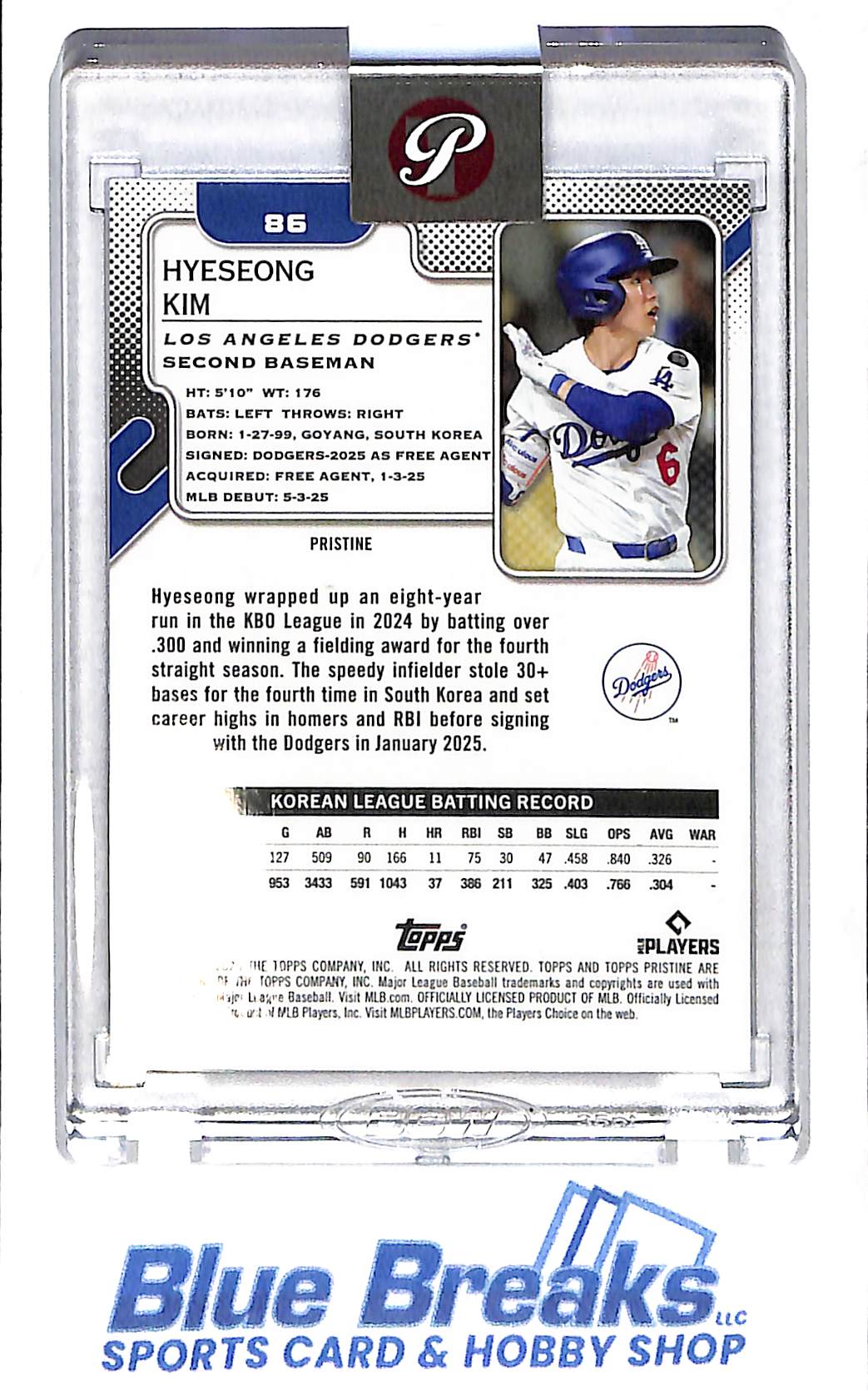 2025 Topps - Pristine - purple - Hyeseong Kim - 06/99 - RC - #86 - baseball - Dodgers
