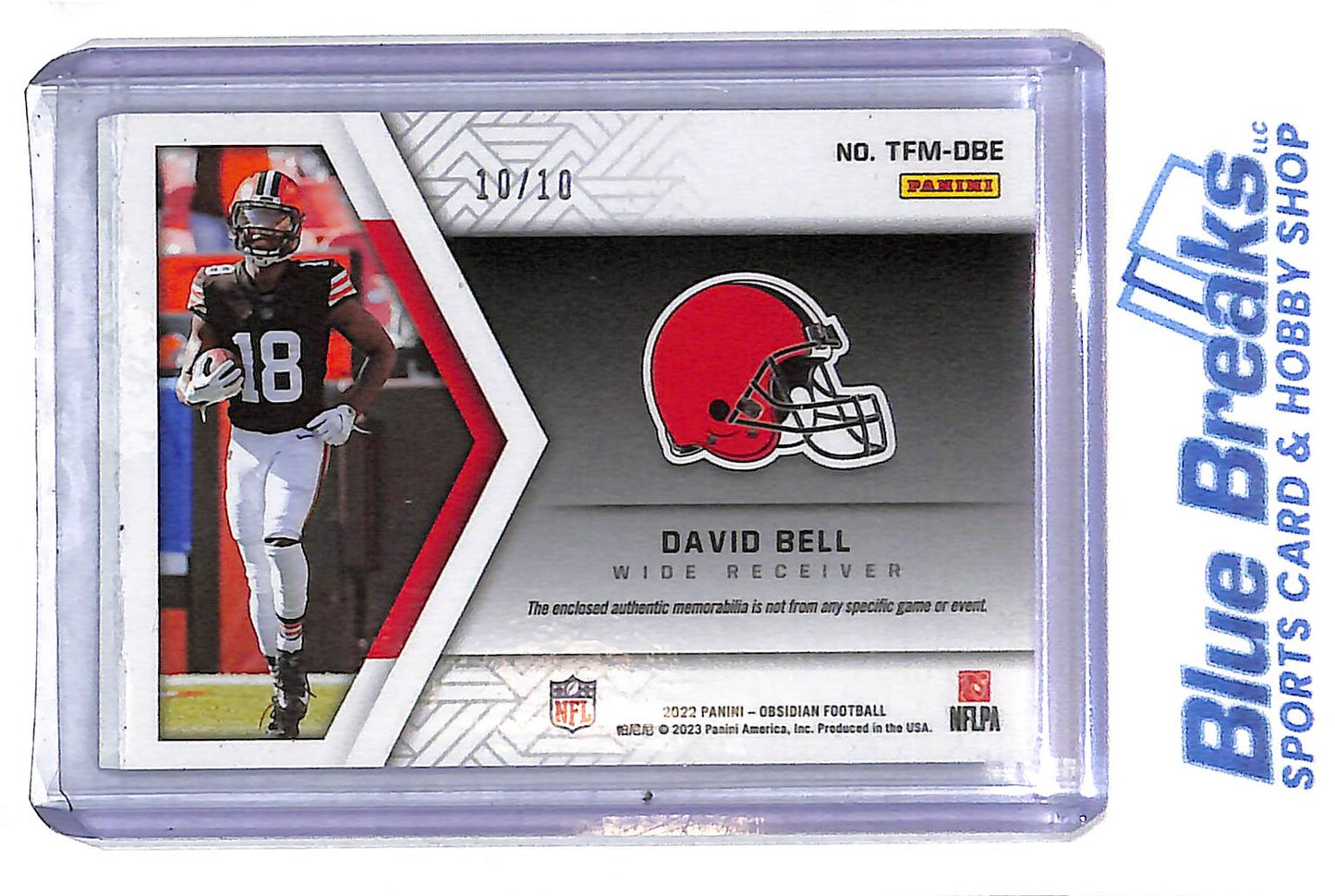 2022 Panini -Obsidian - Trifecta Material - red - David Bell - triple relic - 10/10 - RC - #TFM-DBE - football - Browns