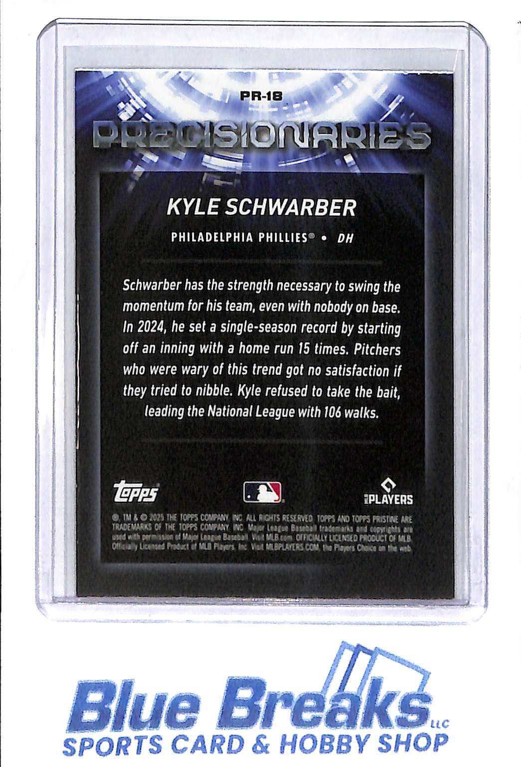 2025 Topps - Pristine - blue - Precisionaries - Kyle Schwarber - 67/75 - #PR-18 - baseball - Phillies