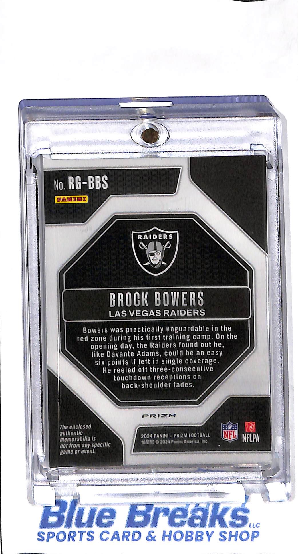 2024 Panini - Prizm - Rookie Gear - Brock Bowers - relic - RC - #RG-BBS - football - Raiders