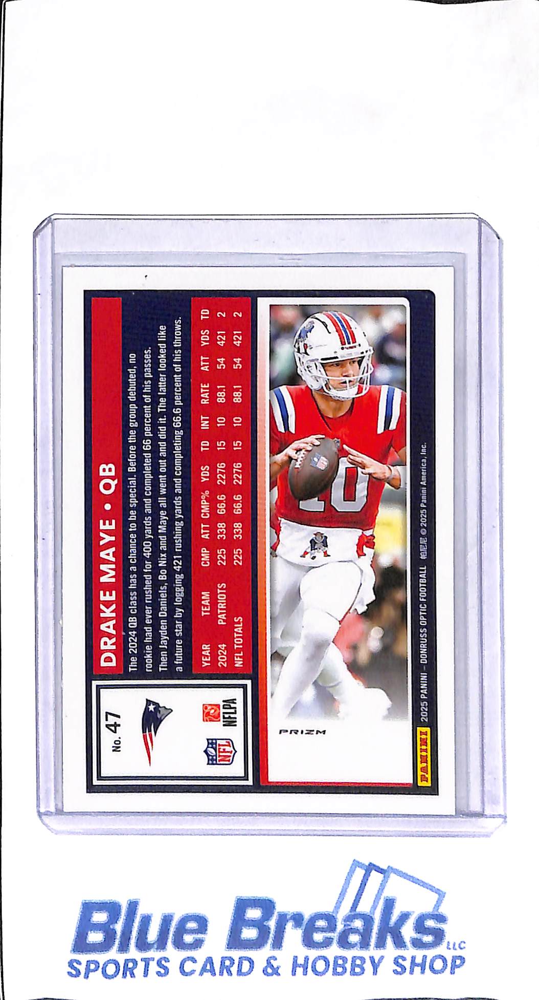 2025 Panini - Donruss Optic - prism holo - Drake Maye - #47 - football - Patriots