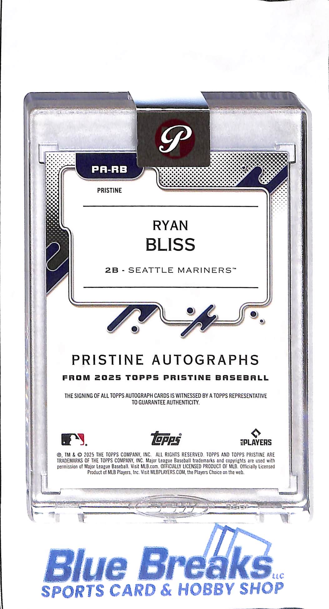 2025 Topps - Pristine - purple refractor - Ryan Bliss - auto - 97/99 - RC - #PA-RB - baseball - Mariners