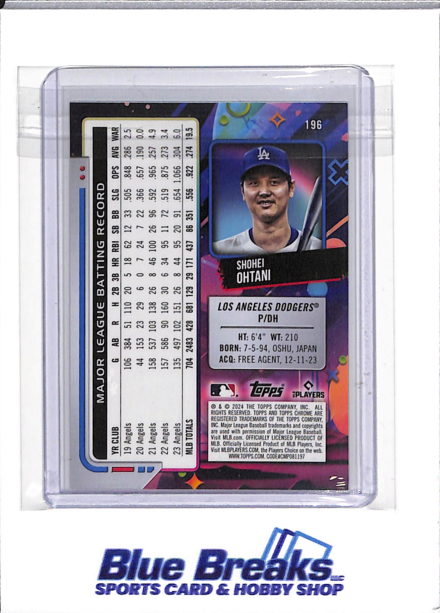 2024 Topps - Chrome - Cosmic - Shohei Ohtani - #196 - baseball - Dodgers