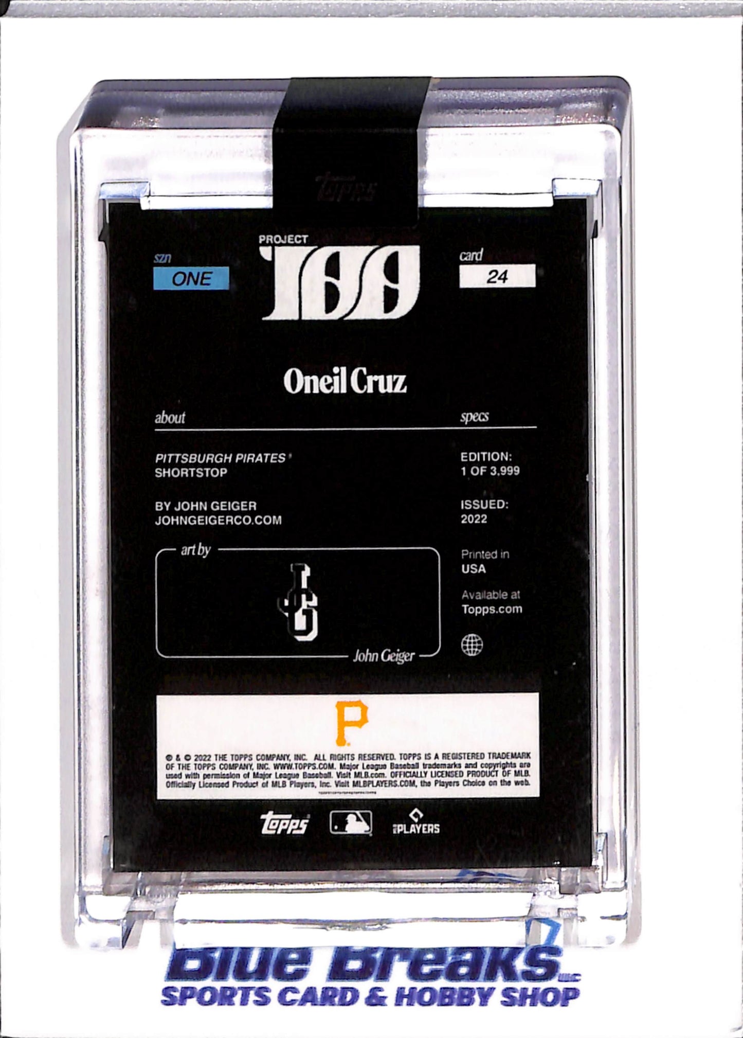 2022 Topps 100 - Oneil Cruz - Rookie - Pittsburgh Pirates - John Geiger - Baseball - #24