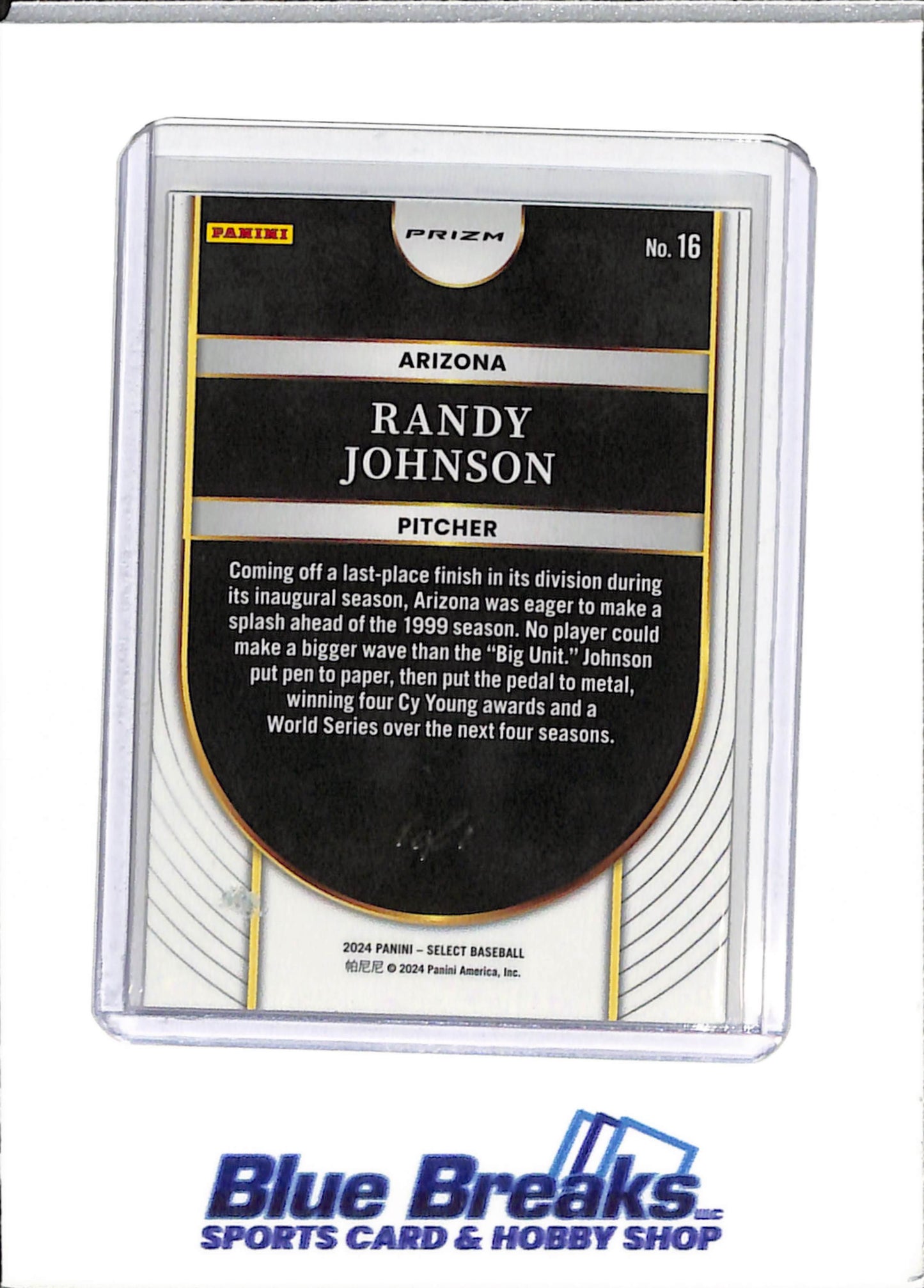 2024 Panini Select - Randy Johnson - Baseball - Arizona Diamondbacks - 1/1 - Superfractor - #16 - Icons