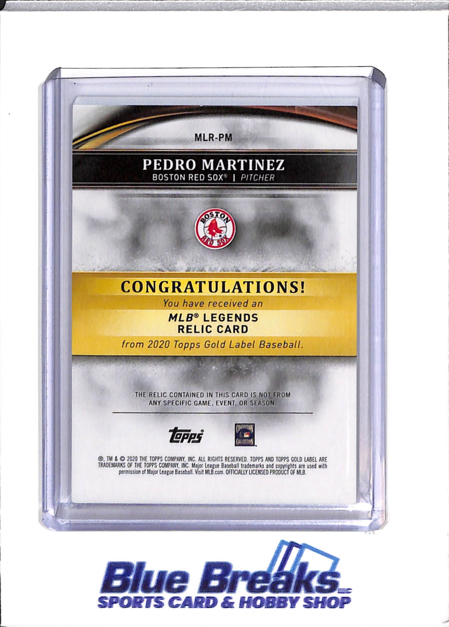 2020 Topps - Pedro Martinez - Gold Label - MLB Legends - Boston Red Sox - Baseball - 37/50 - #MLR-PM