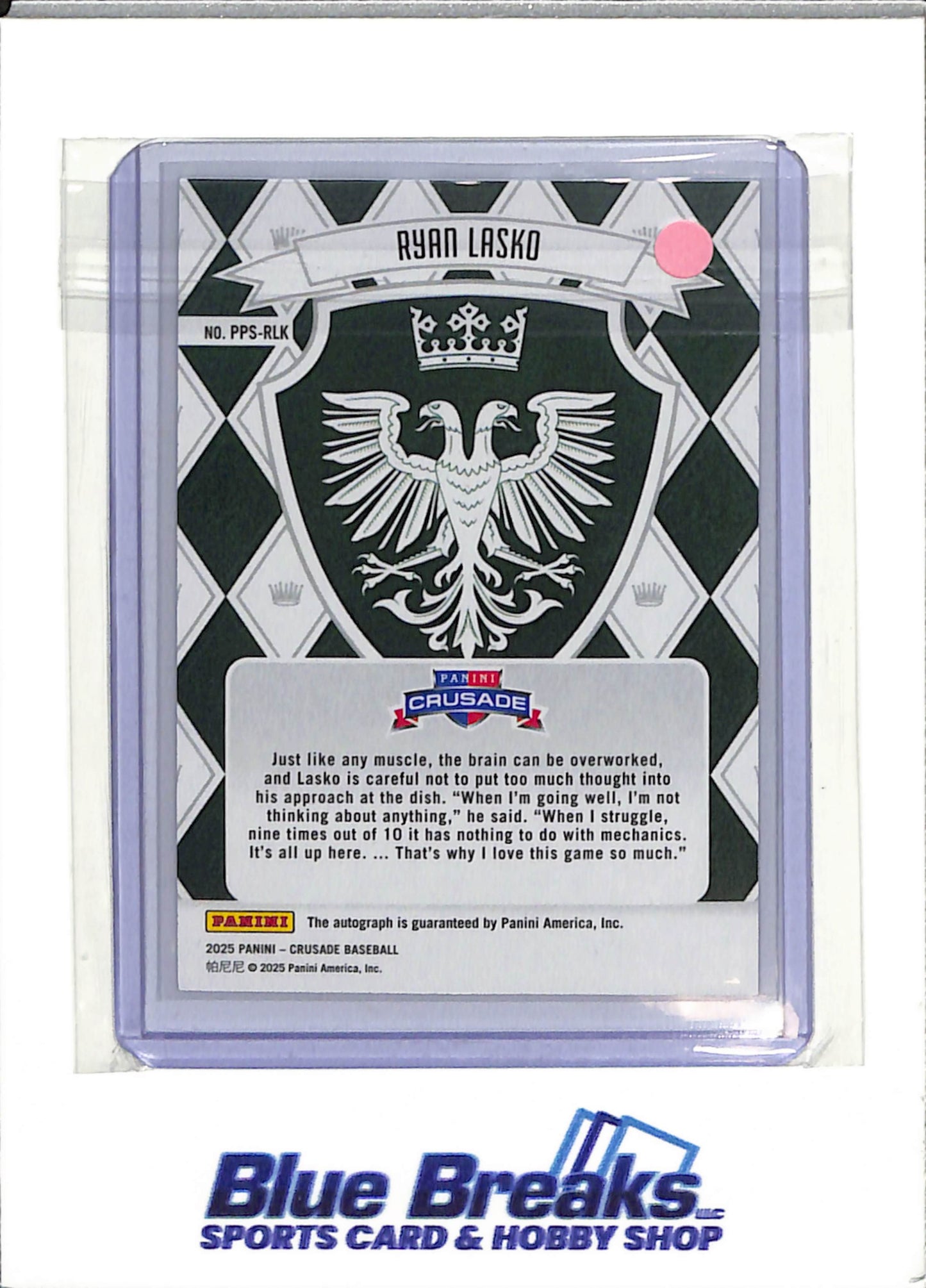 2025 Panini - Ryan Lasko - Oakland Athletics - Baseball - Crusade - Perennial Pennant - Green - Auto
