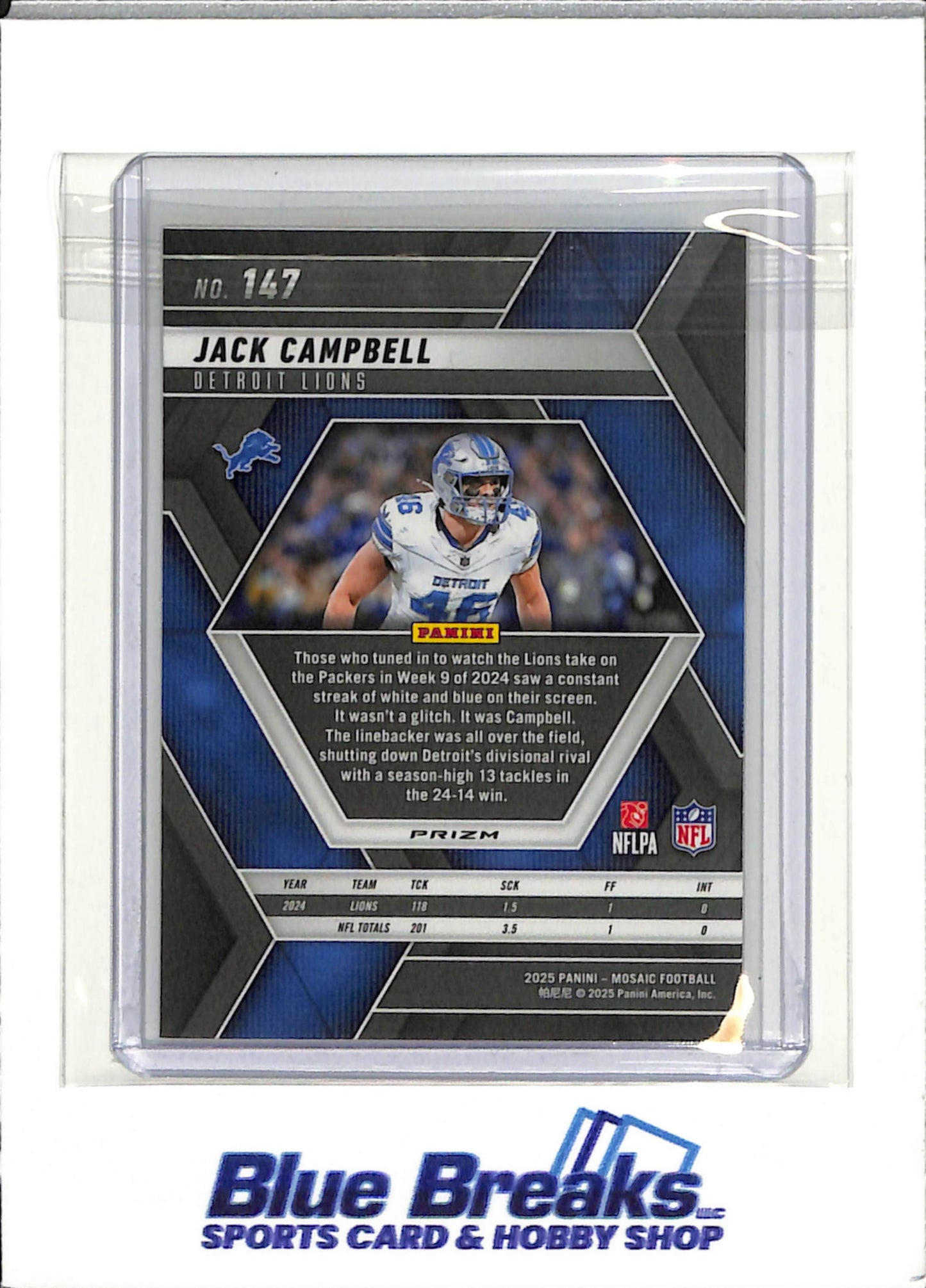 2025 Panini - Jack Campbell - Detroit Lions - Football - Honeycomb - SSP - #147