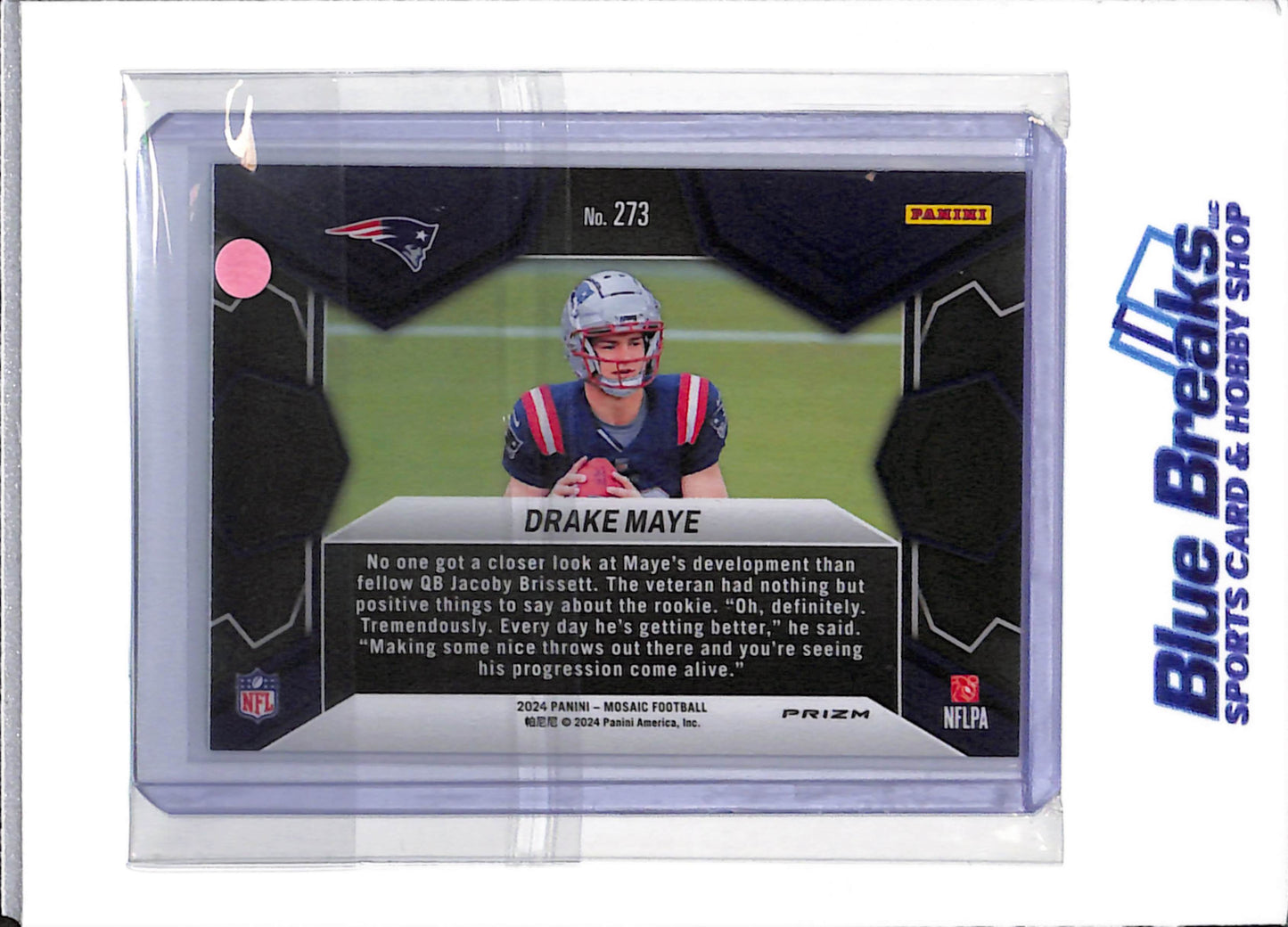 2024 Panini - Drake Maye - Mosaic - New England Patriots - Football - Green - Rookie - NFL Debut #273