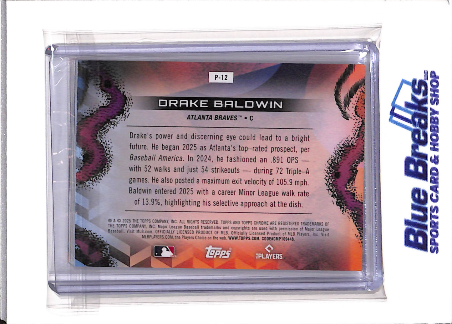 2025 Topps - Chrome Cosmic - Planetarium - Drake Baldwin - RC - #P-12 - baseball - Braves