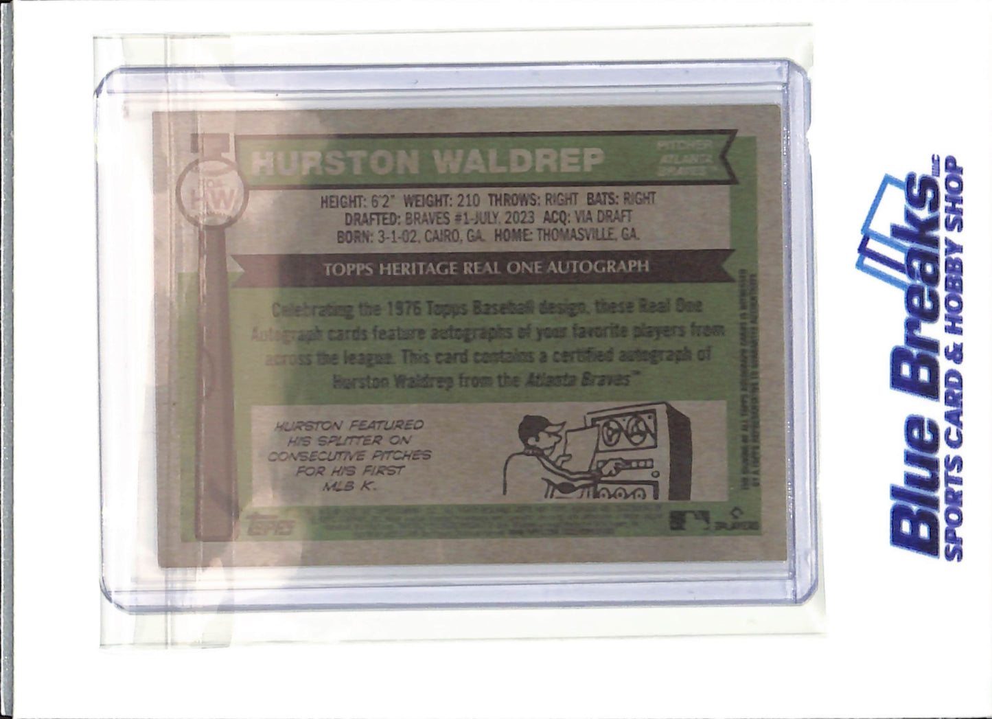 2025 Topps - Heritage - High Number - Real One auto - Hurston Waldrep - auto - RC - #ROA-HW - baseball - Braves