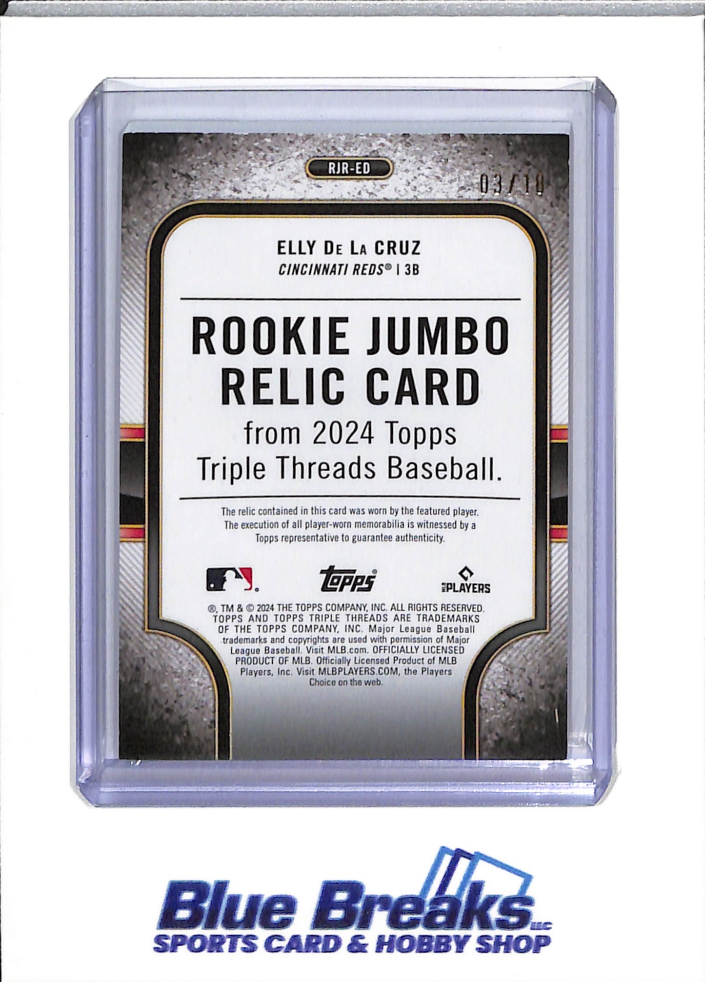 2024 Topps Triple Threads - Elly De La Cruz - rookie jumbo relic - 03/18 - RC - #RJR-ED - baseball - Reds
