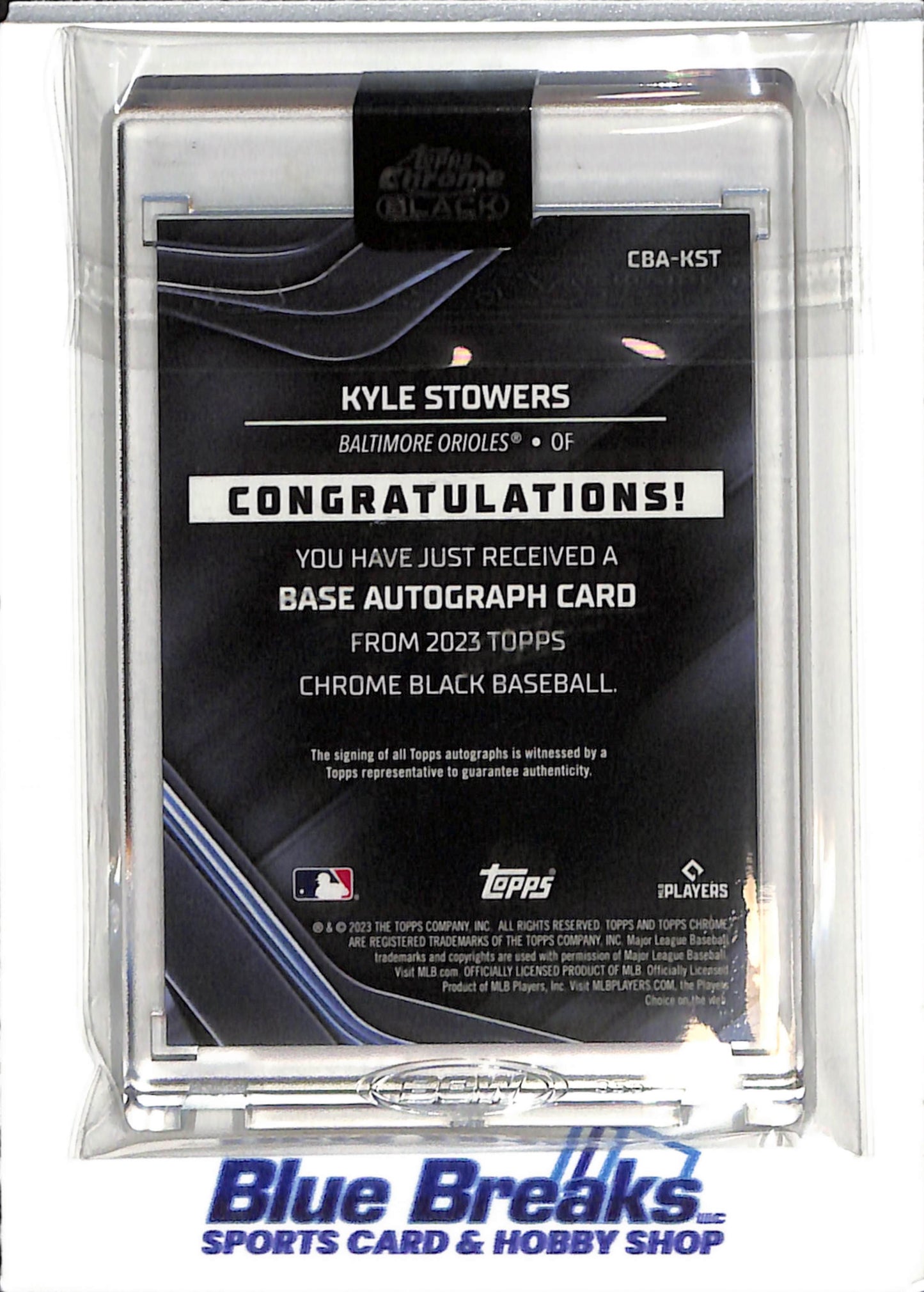2023 Topps Chrome Black - Kyle Stowers - auto - RC - #CBA-KST - baseball - Orioles - drop