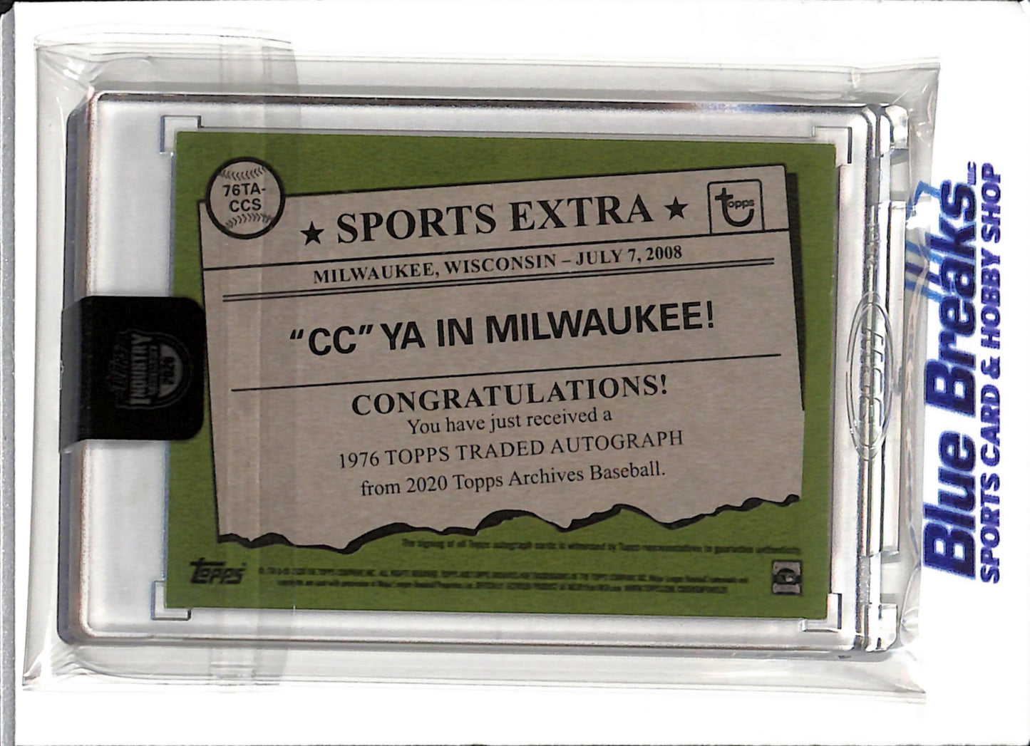 2026 Topps Industry Conference - 2020 Topps - Archives - 1976 Topps Traded - CC Sabathia - auto - 32/99 - #76TA-CCS - baseball - Brewers