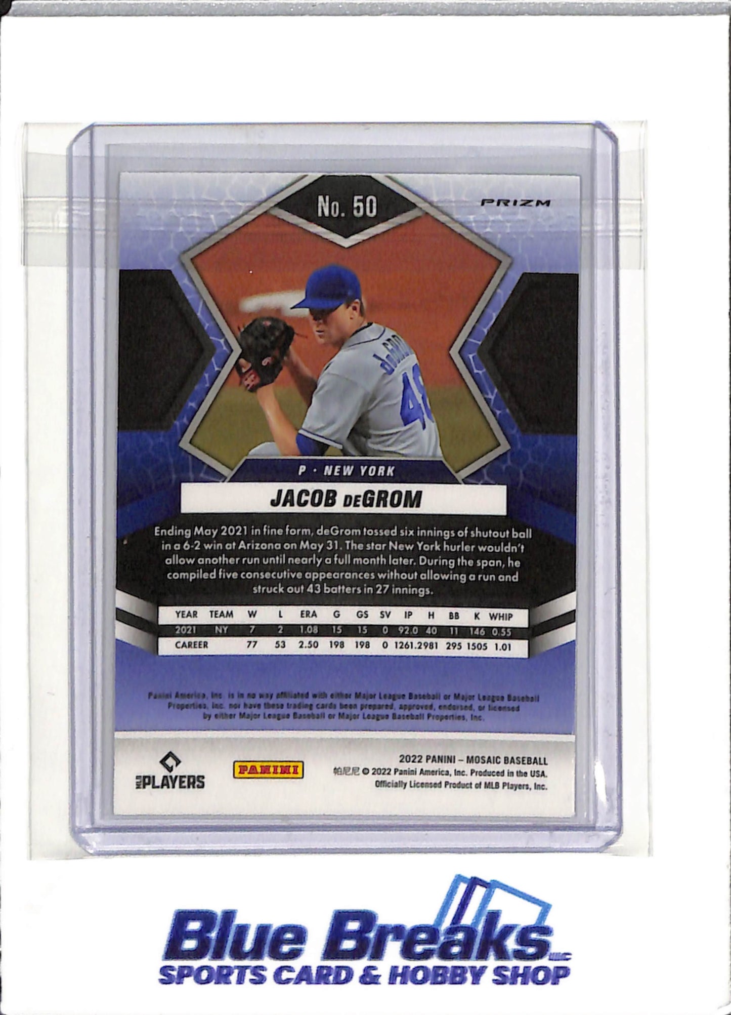 2022 Panini - Mosaic - peacock - Jacob deGrom - #50 - baseball - Mets