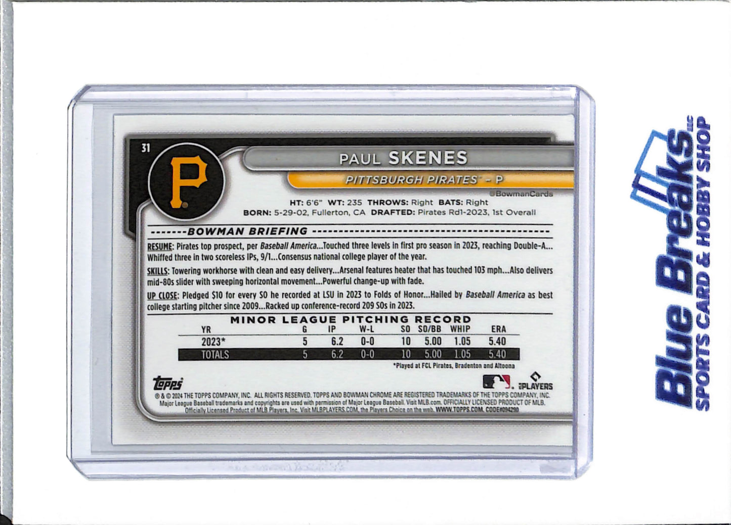 2024 Topps Chrome - Mojo - Paul Skenes - RC - #31 - baseball - Pirates - drop