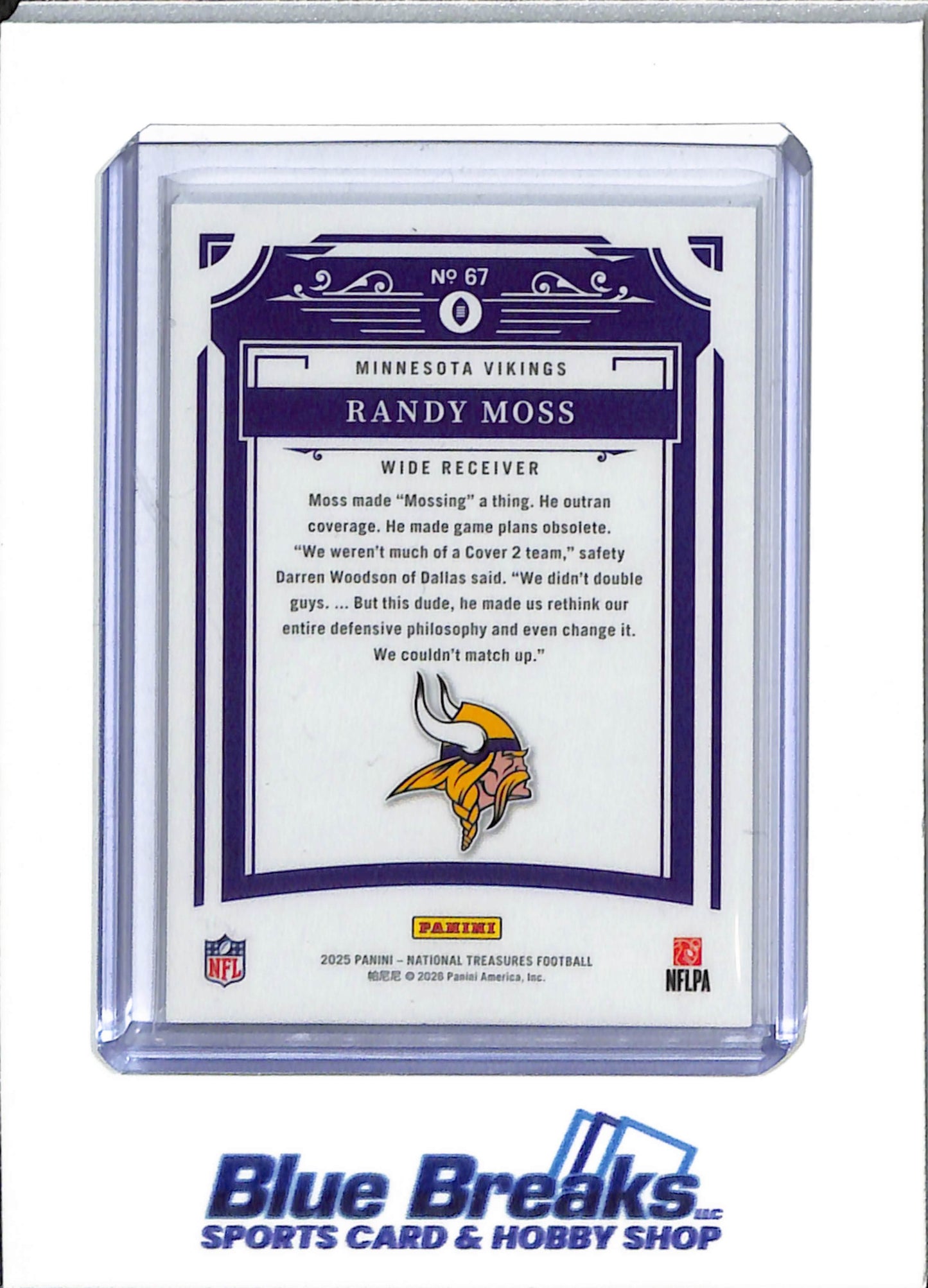 2025 Panini - National Treasures - Randy Moss - 08/99 - #67 - football - Vikings - drop