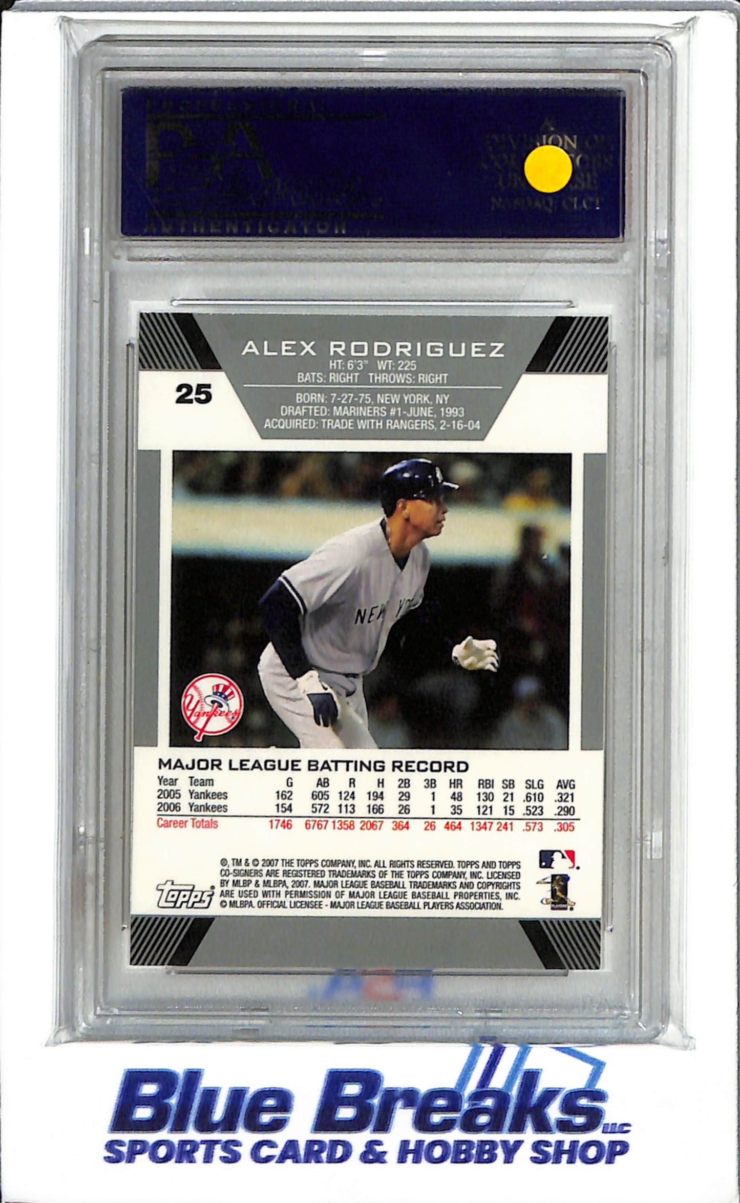 2007 Topps Co-Signers - Alex Rodriguez - #25 - PSA 10 - Baseball - Yankees