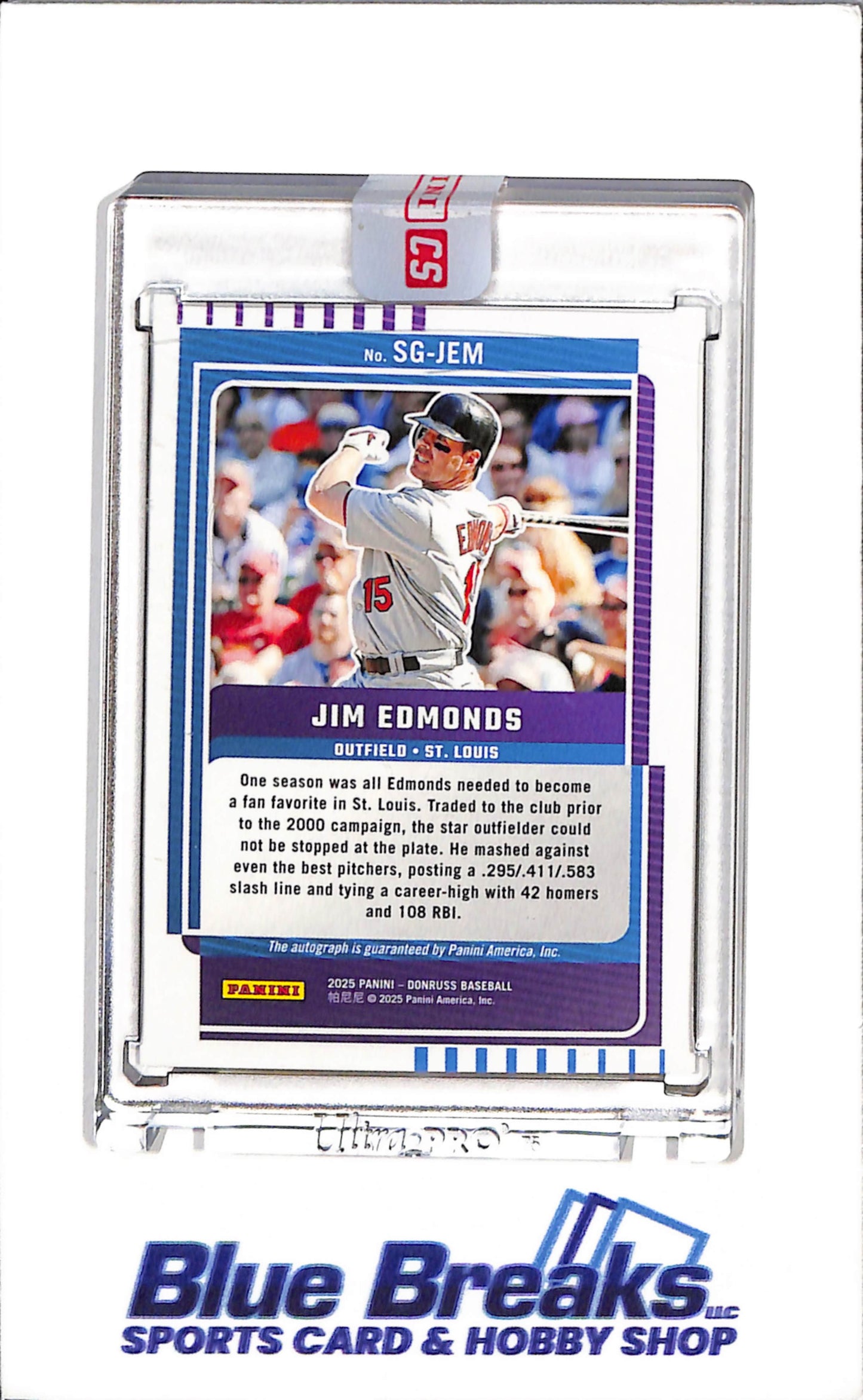 2025 Panini Donruss - Signature Series Auto - Jim Edmonds - #SG-JEM - Baseball - Cardinals
