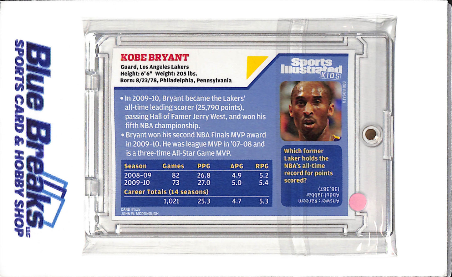2009 Sports Illustrated Kids - Kobe Bryant - #528 - Basketball - Lakers