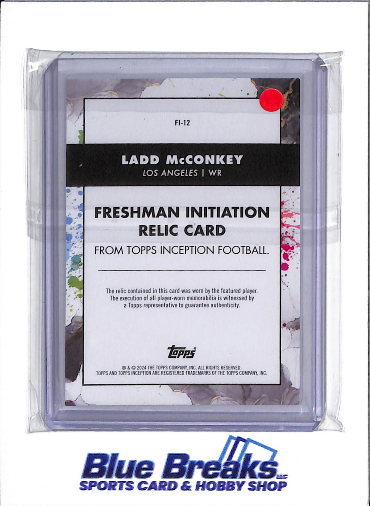 2024 Topps - Inception - Freshman Initiation - Ladd McConkey - relic - 141/150 - RC - #FI-12 - football - Chargers