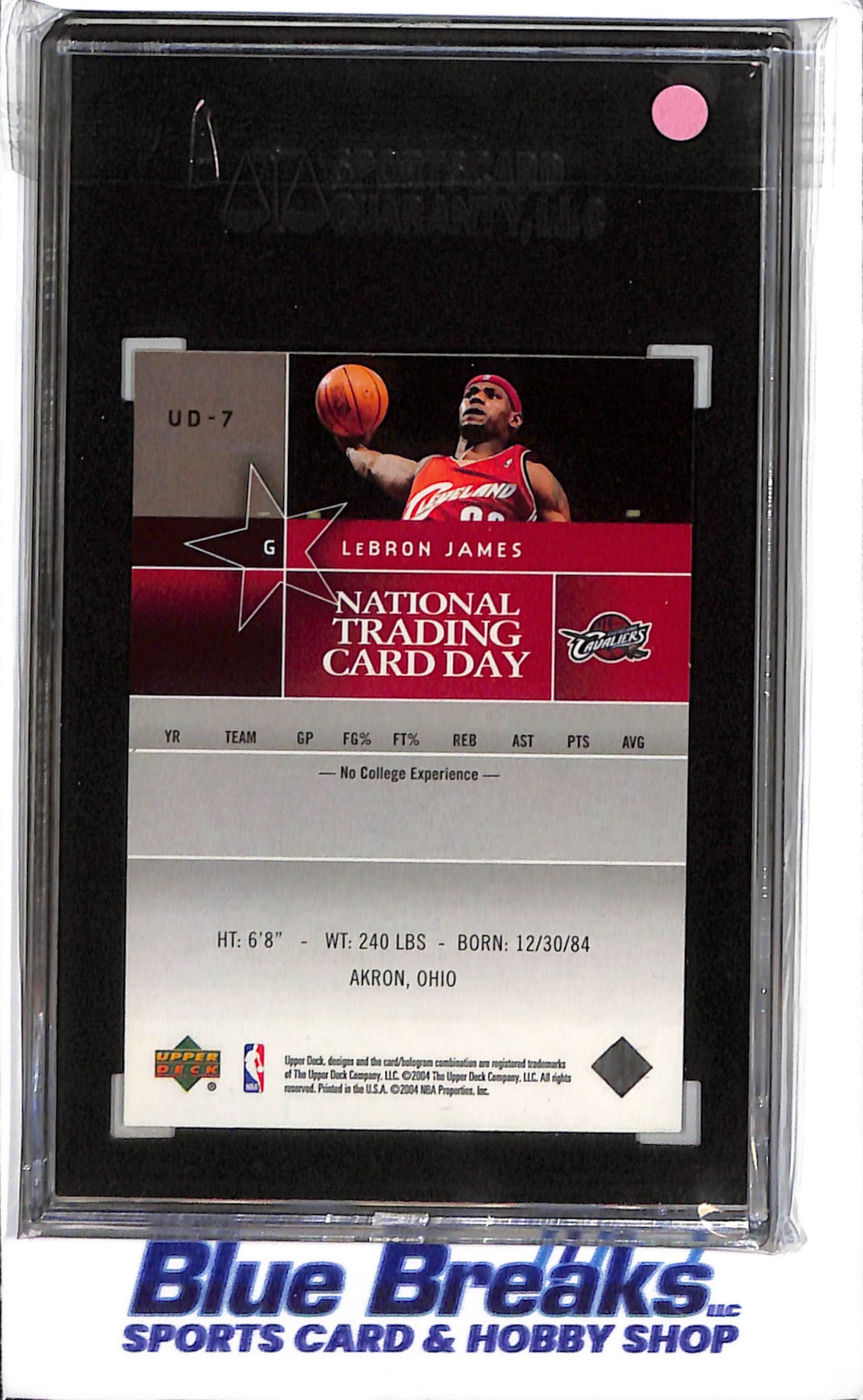 2004 Upper Deck - National Trading Card Day - Lebron James - #UD-7 - SGC 9 - basketball - Cavaliers