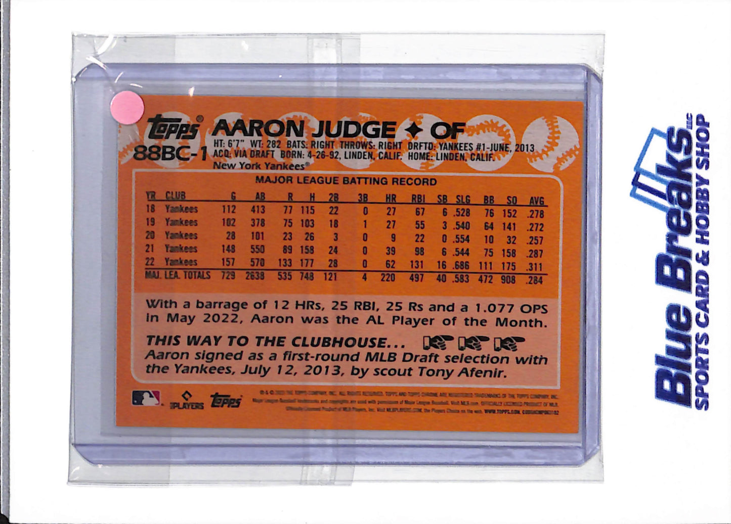 2023 Topps Chrome - 35th anniversary - refractor - Aaron Judge - #88BC-1 - baseball - Yankees