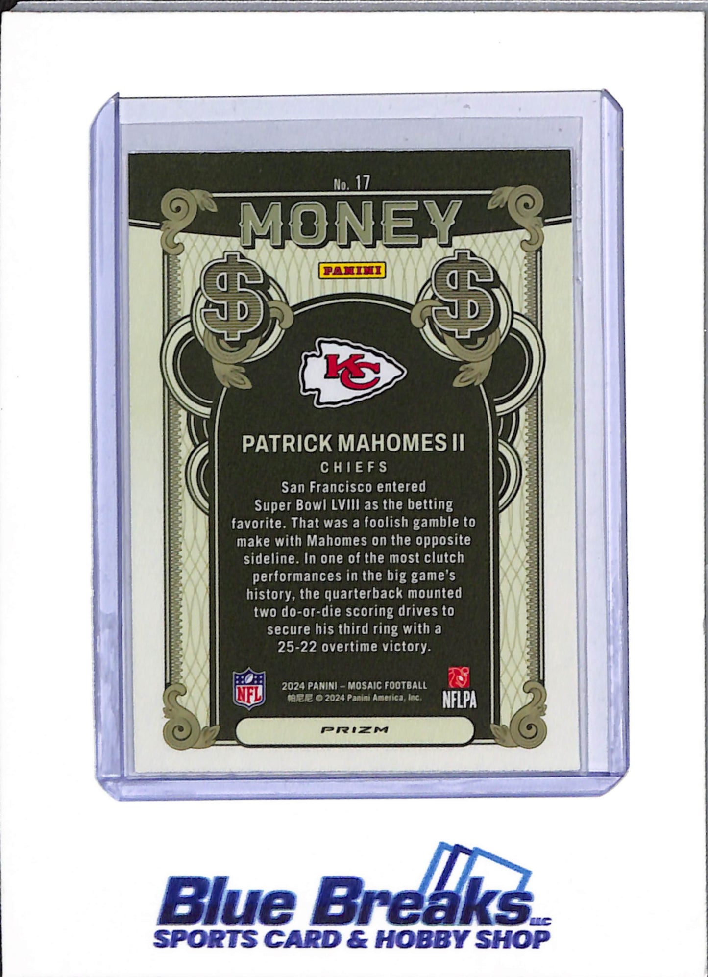 2024 Panini Mosaic Prizm - Money - Patrick Mahomes II - #17 - Football - Chiefs