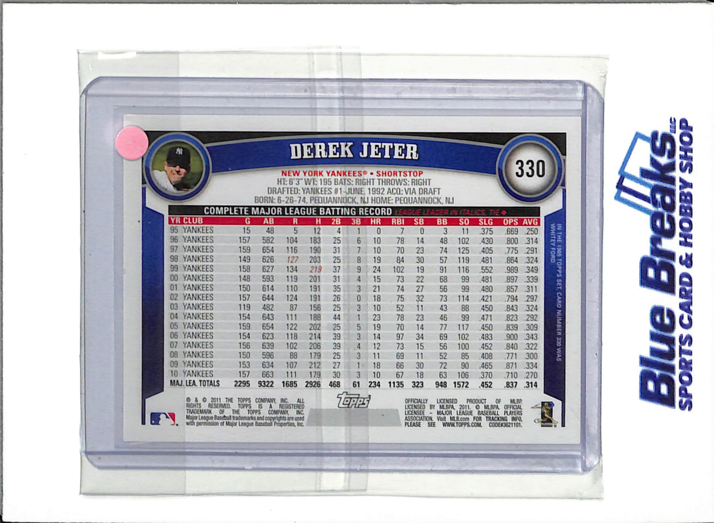2011 Topps - Derek Jeter - #330 - Baseball - Yankees