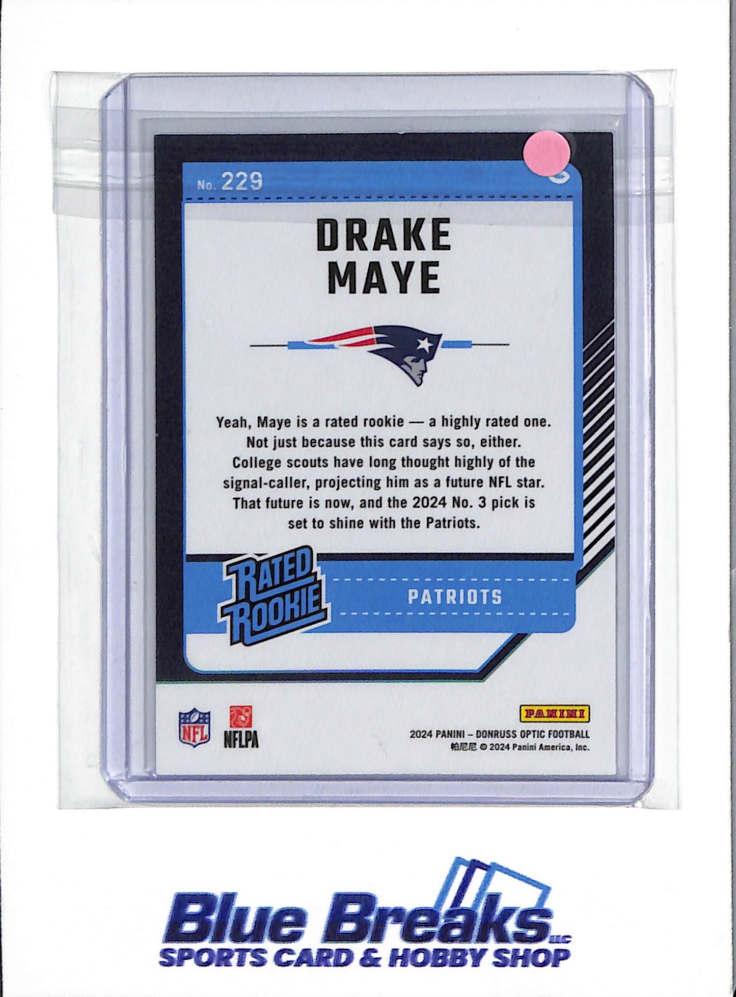 2024 Panini Donruss Optic - Rated Rookie White/Black - Drake Maye - #229 - Football - Patriots